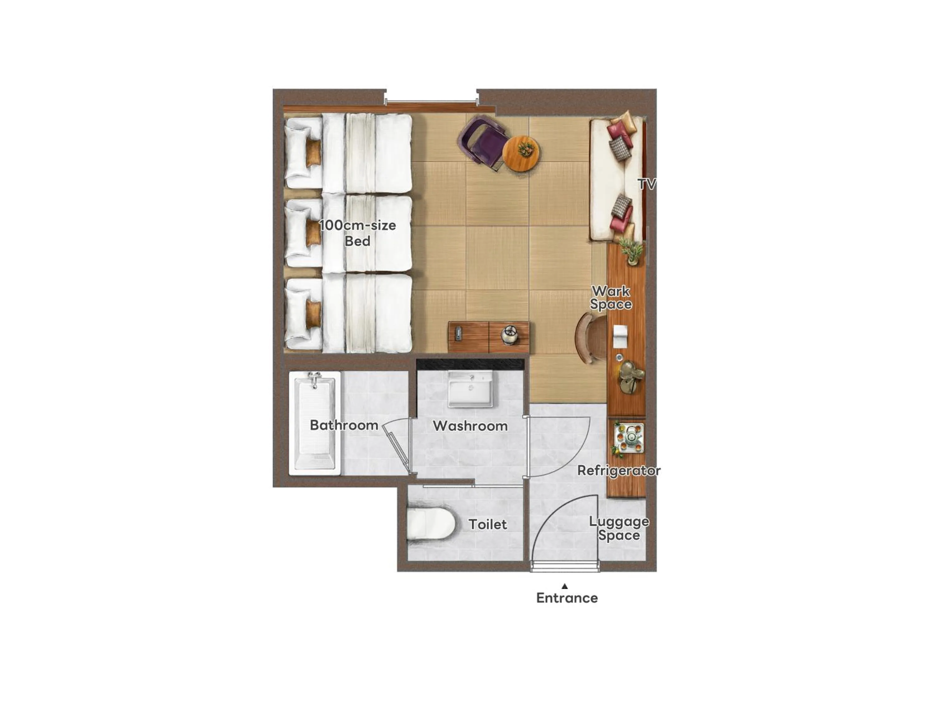 Floor plan in PROSTYLE RYOKAN Naha Kenchou Mae