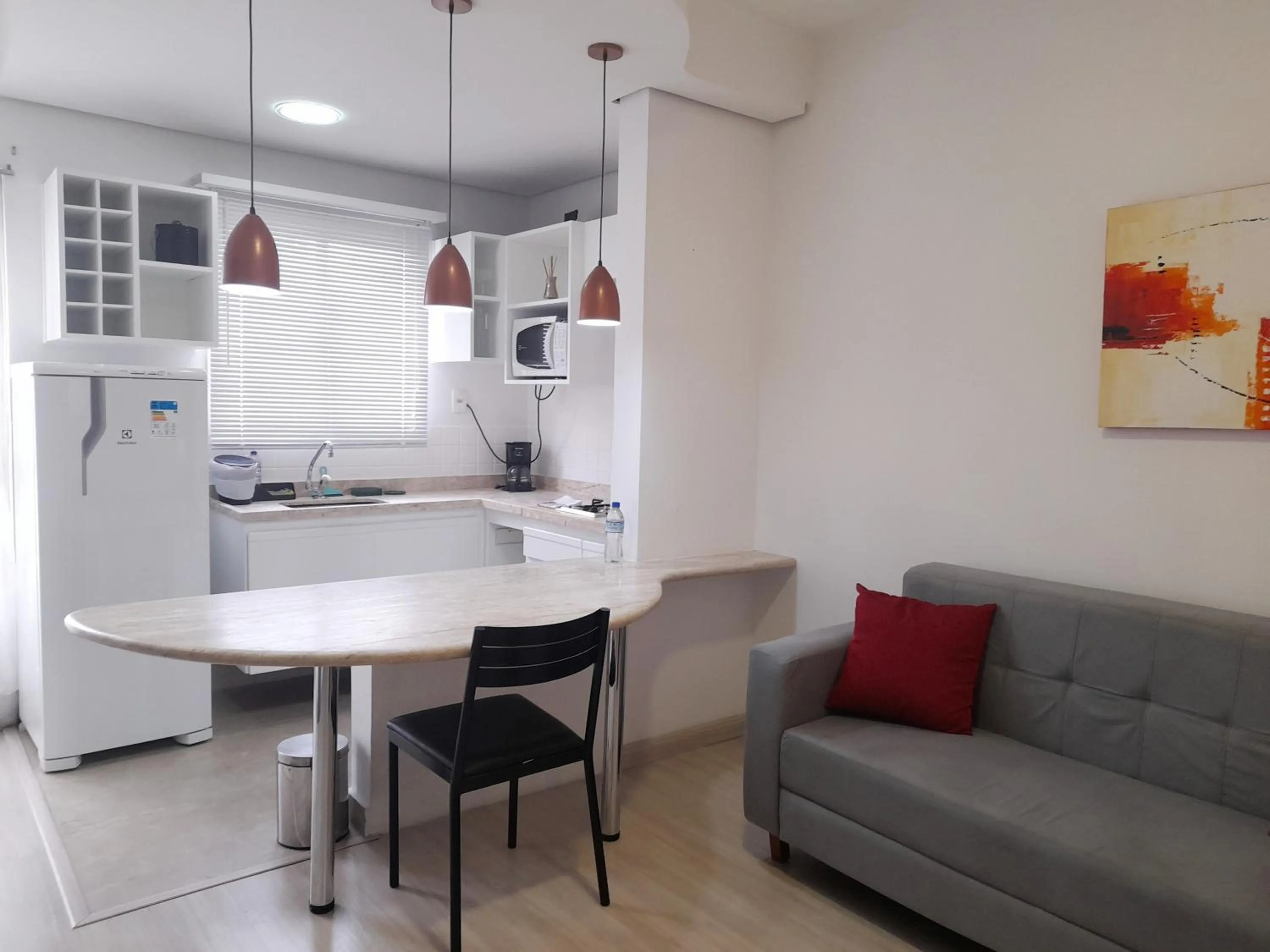 Kitchen or kitchenette in Lindo Flat REFORMADO no coração da Vila Olimpia