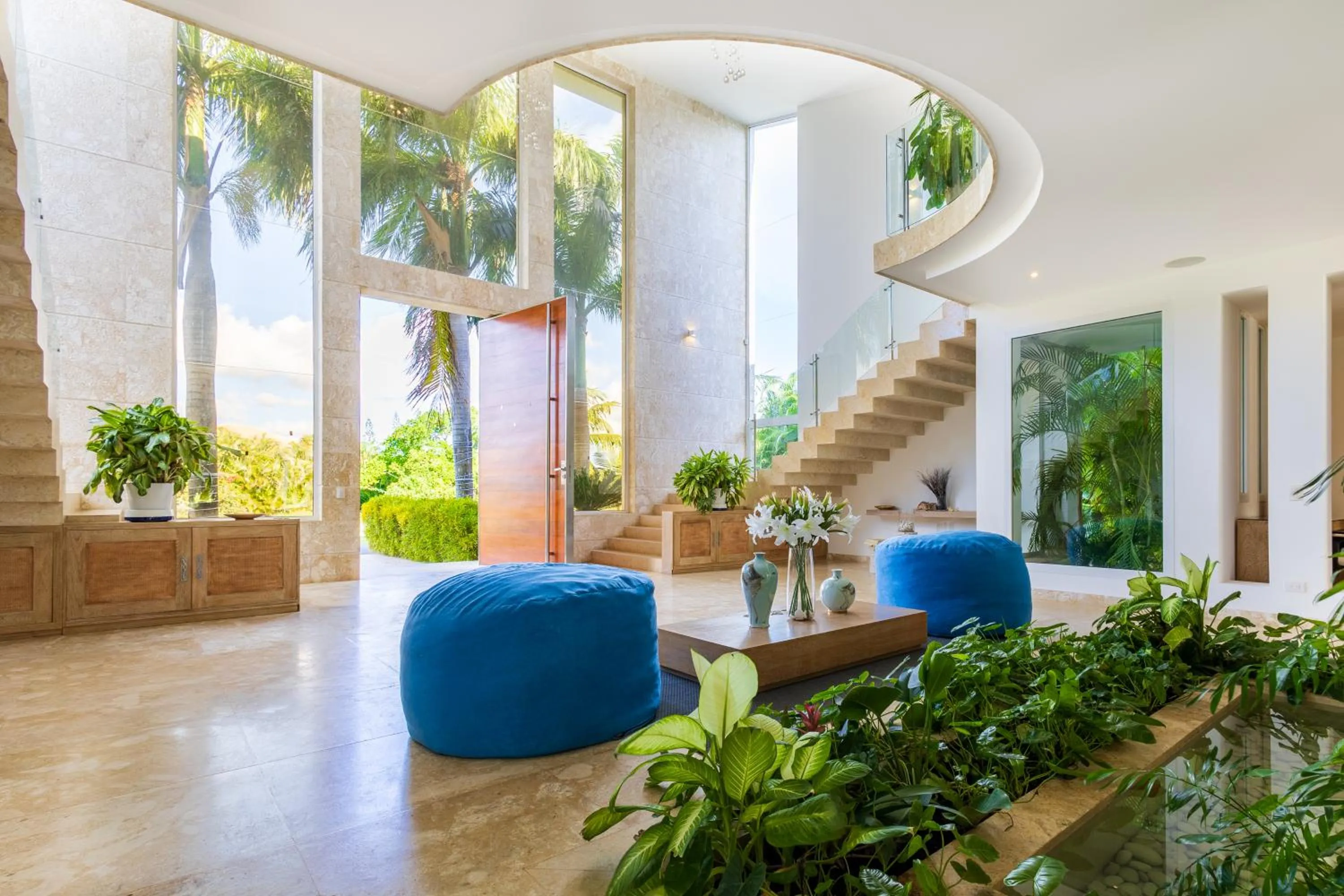 Living room in Luxury Rentals in Punta Cana - Exclusive Waterfall Villa with Private Pool, BBQ, Maid, Golf