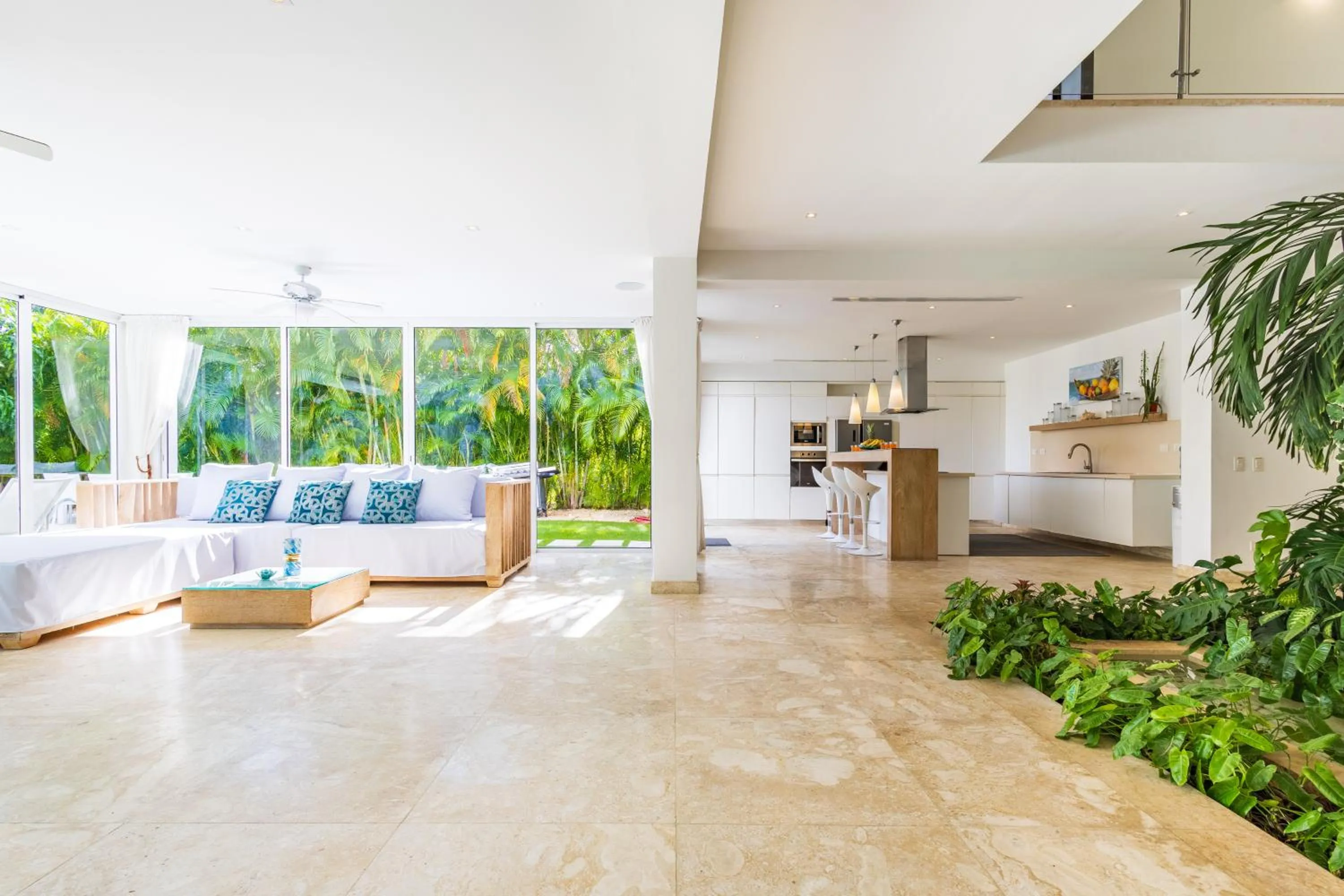 Living room in Luxury Rentals in Punta Cana - Exclusive Waterfall Villa with Private Pool, BBQ, Maid, Golf