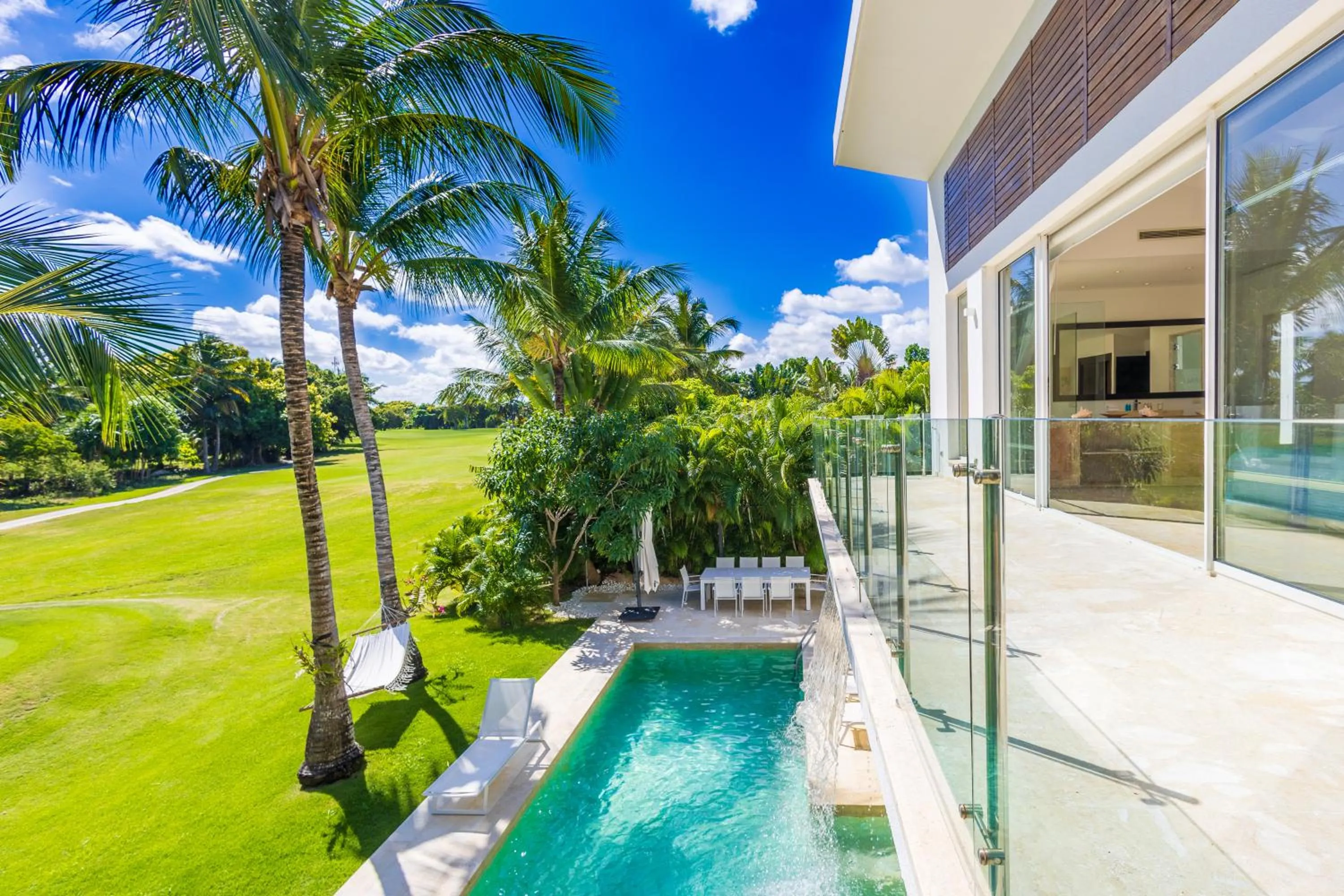 Balcony/Terrace in Luxury Rentals in Punta Cana - Exclusive Waterfall Villa with Private Pool, BBQ, Maid, Golf