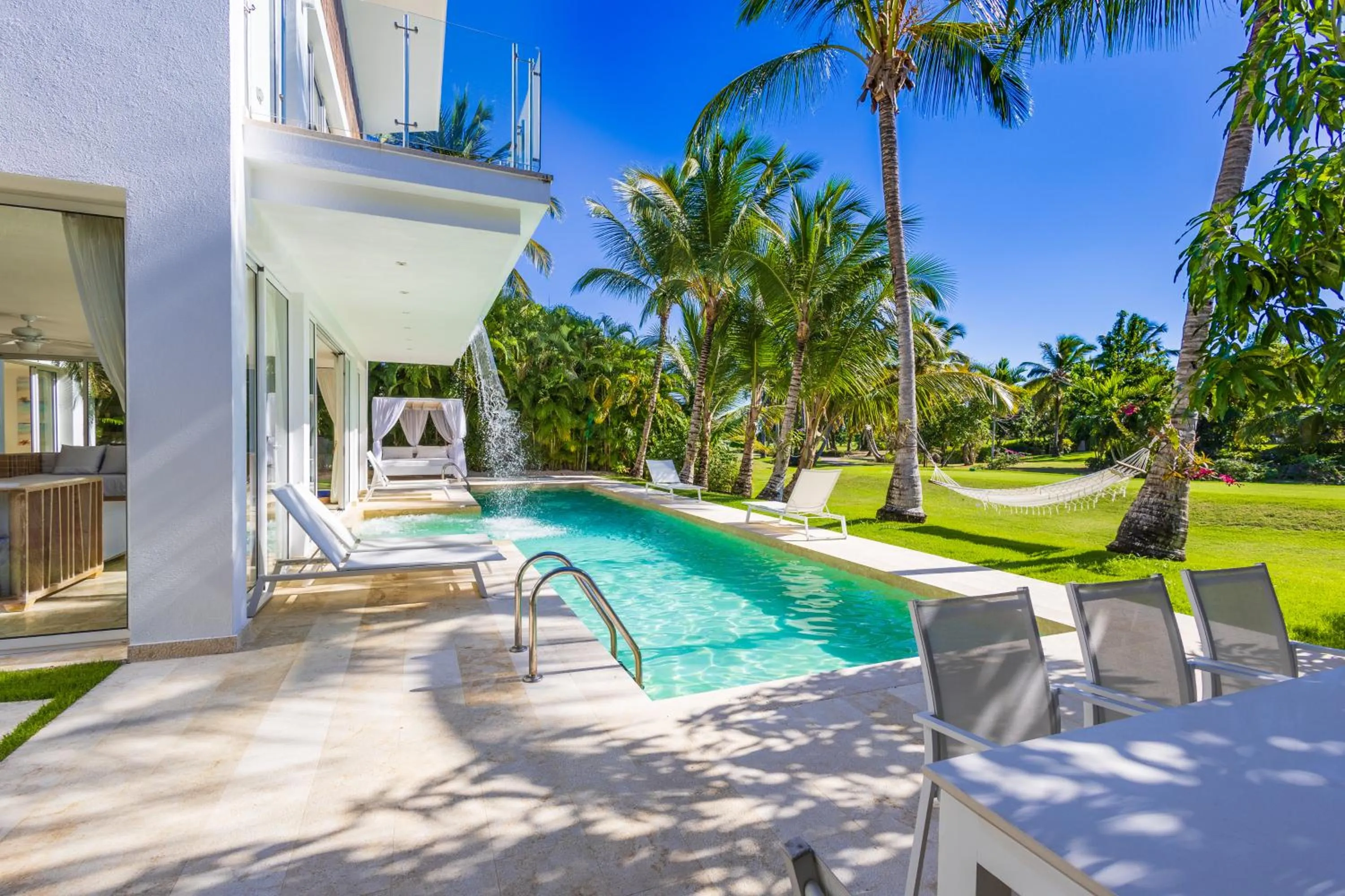 Property building in Luxury Rentals in Punta Cana - Exclusive Waterfall Villa with Private Pool, BBQ, Maid, Golf