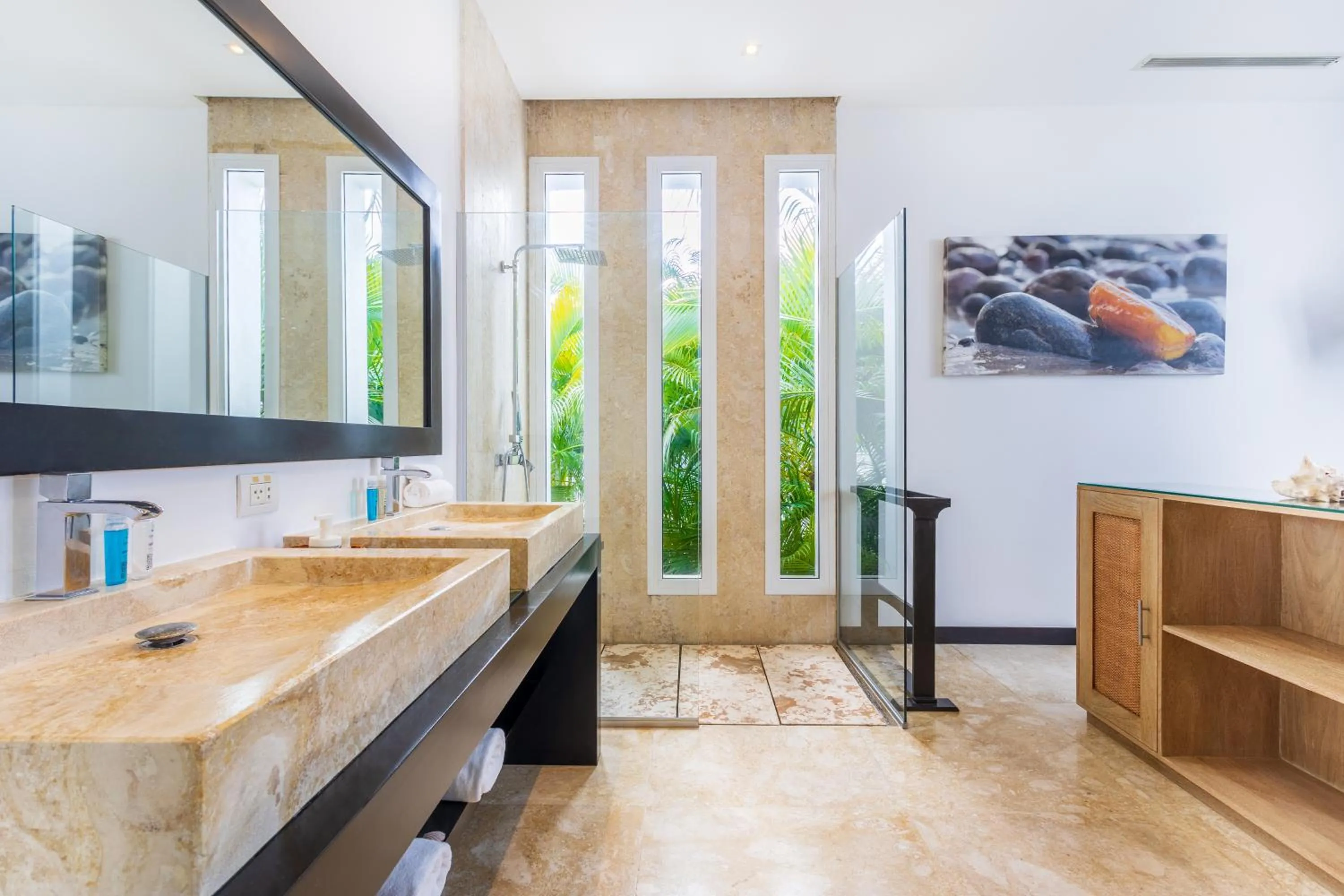 Shower in Luxury Rentals in Punta Cana - Exclusive Waterfall Villa with Private Pool, BBQ, Maid, Golf