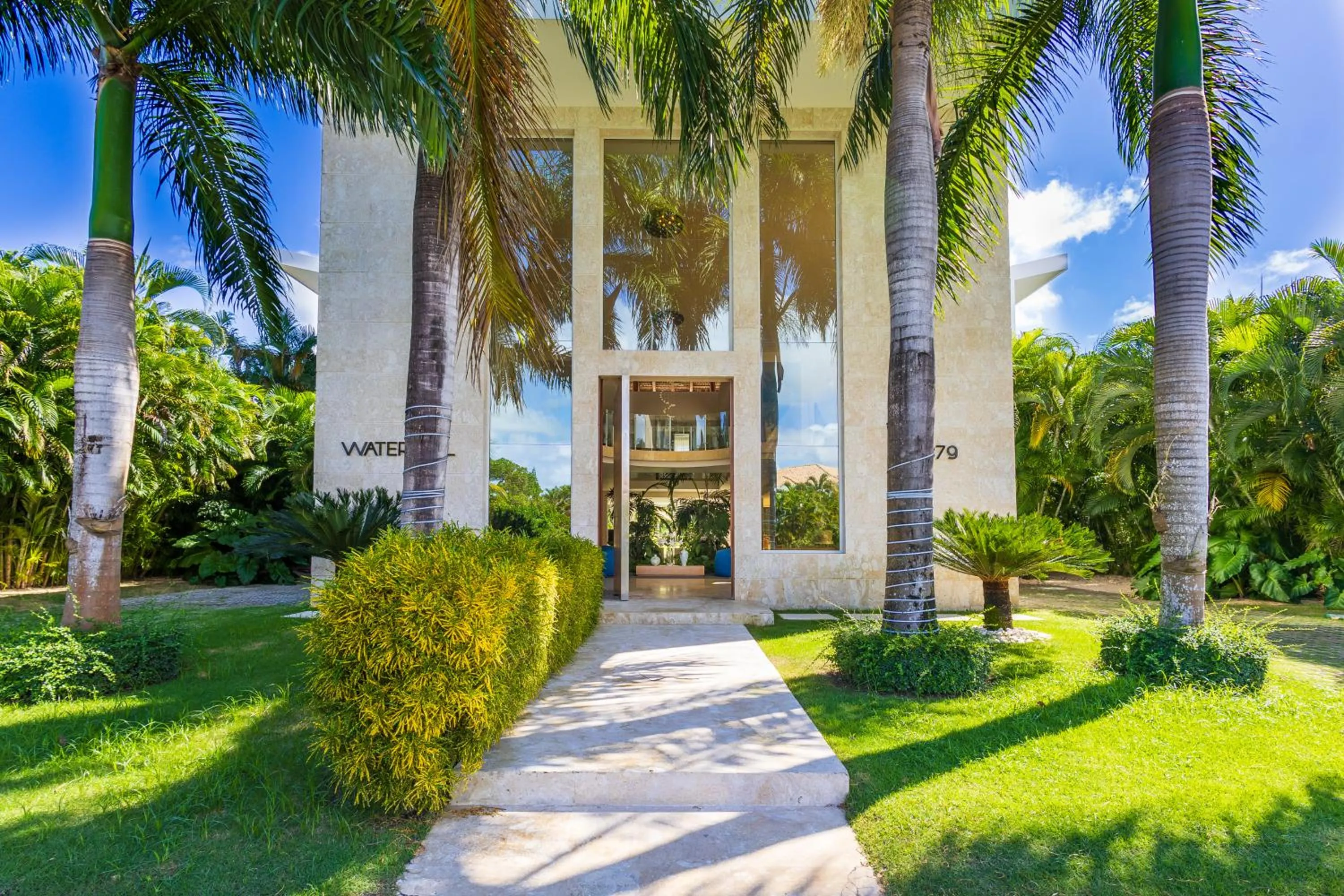 Facade/entrance in Luxury Rentals in Punta Cana - Exclusive Waterfall Villa with Private Pool, BBQ, Maid, Golf