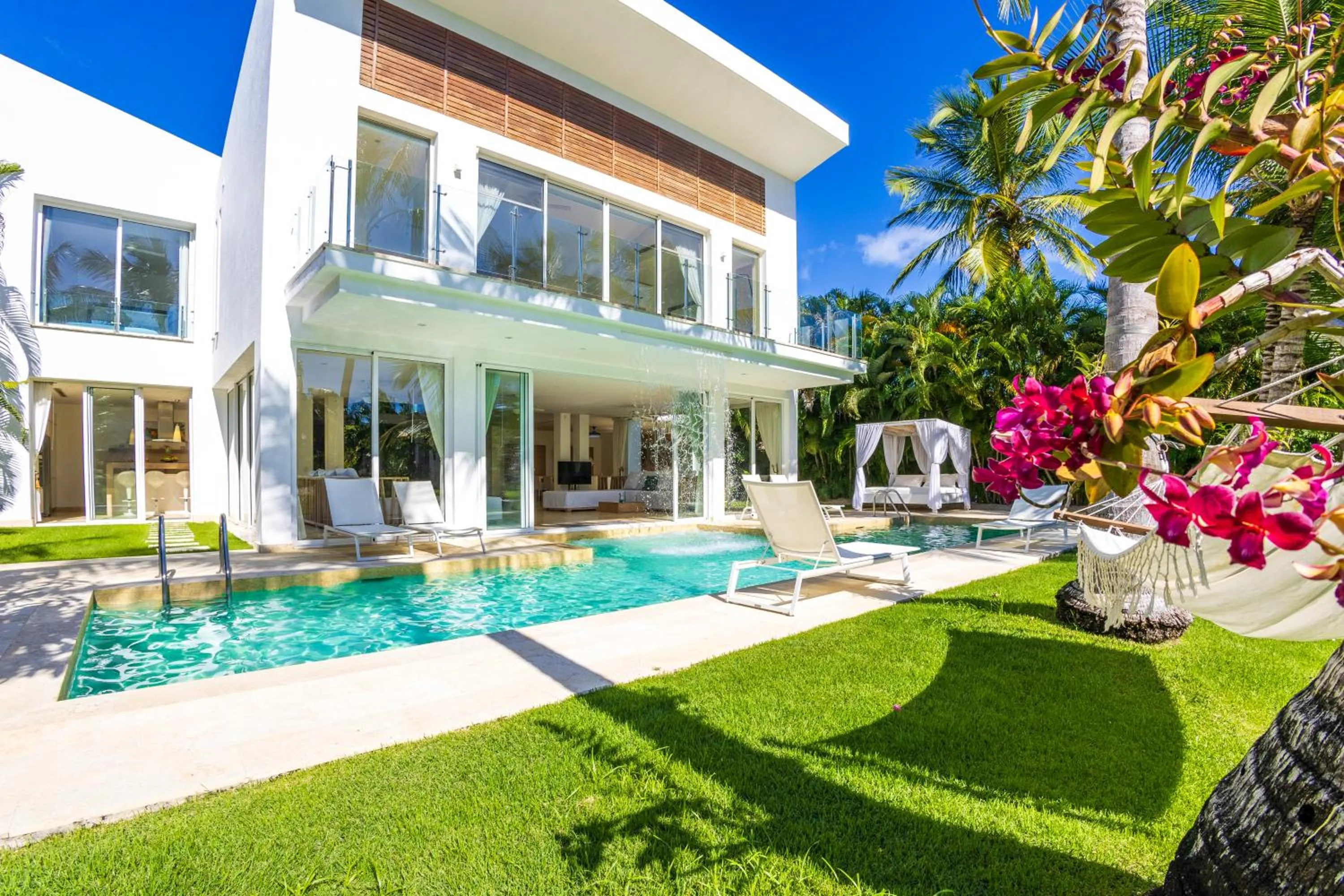 Property building in Luxury Rentals in Punta Cana - Exclusive Waterfall Villa with Private Pool, BBQ, Maid, Golf