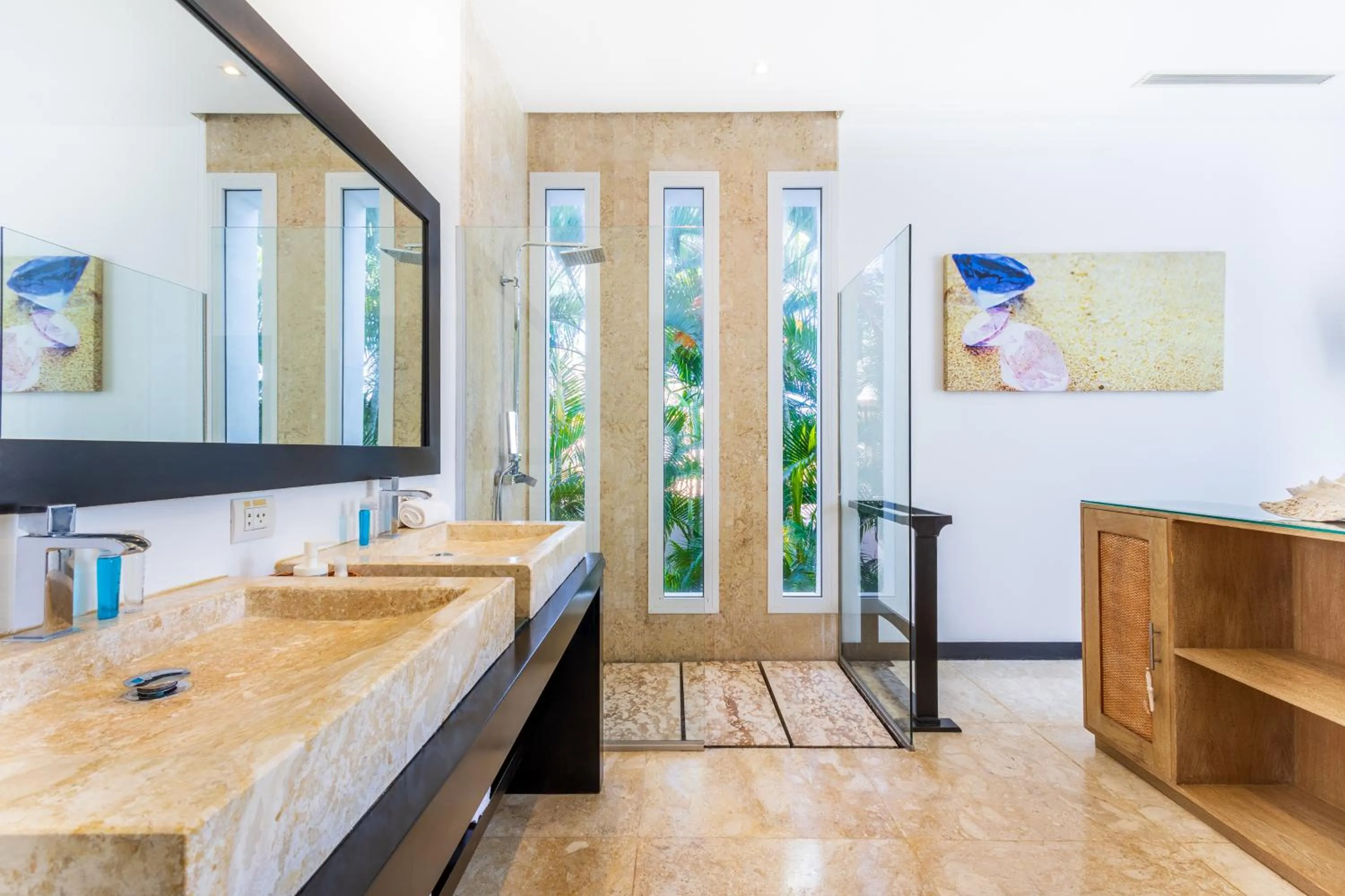 Shower in Luxury Rentals in Punta Cana - Exclusive Waterfall Villa with Private Pool, BBQ, Maid, Golf