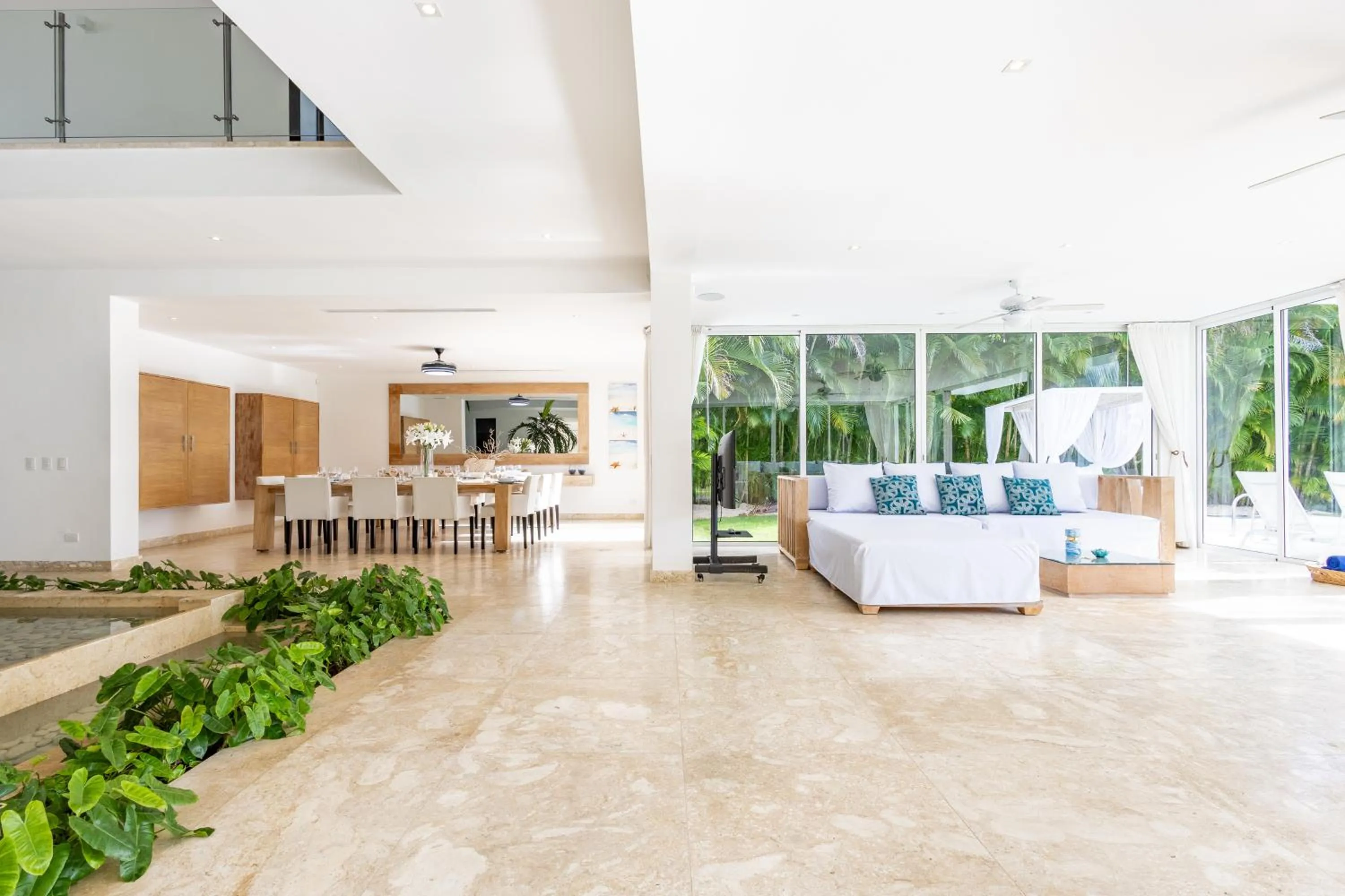 Living room in Luxury Rentals in Punta Cana - Exclusive Waterfall Villa with Private Pool, BBQ, Maid, Golf