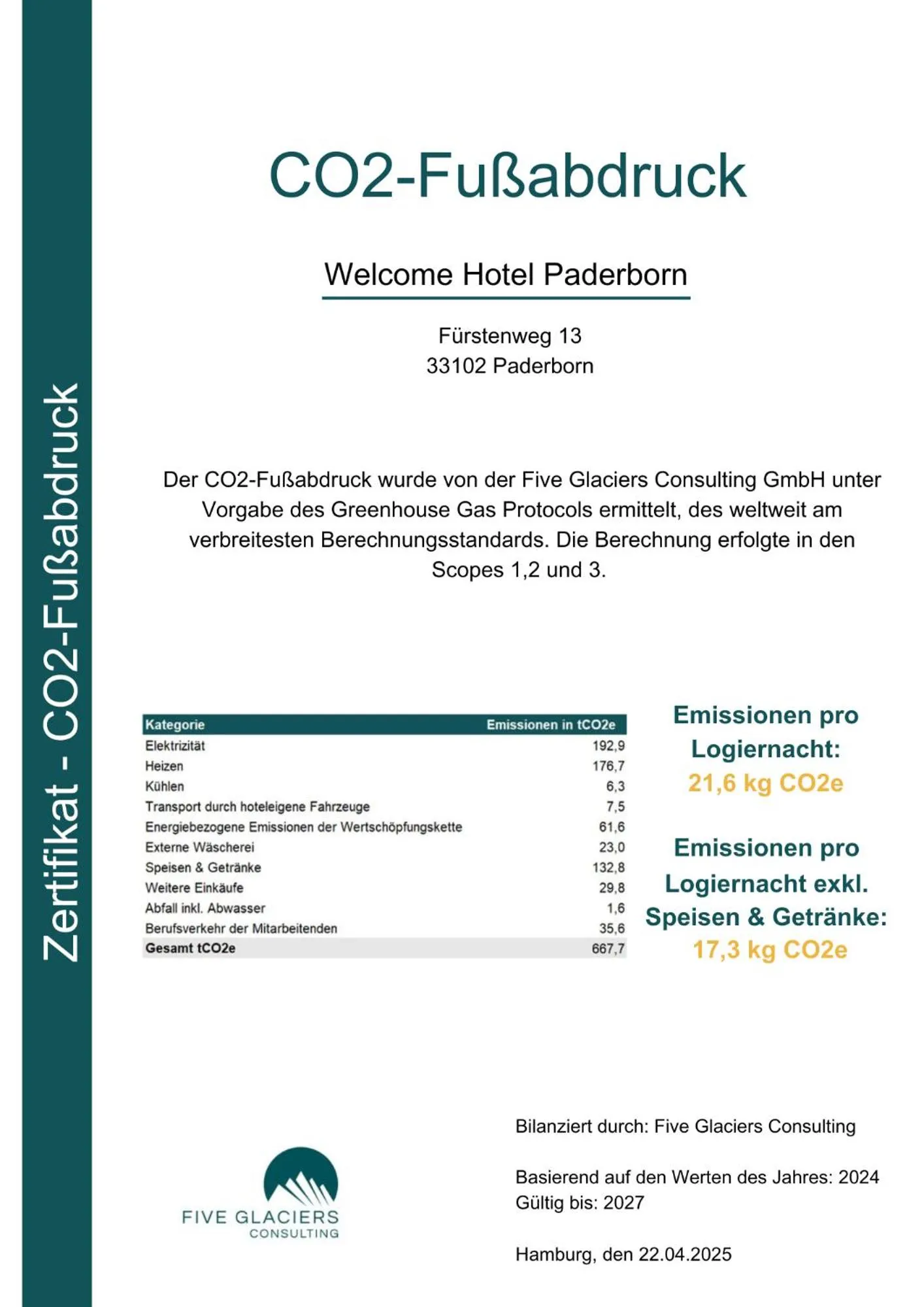 Logo/Certificate/Sign in Welcome Hotel Paderborn