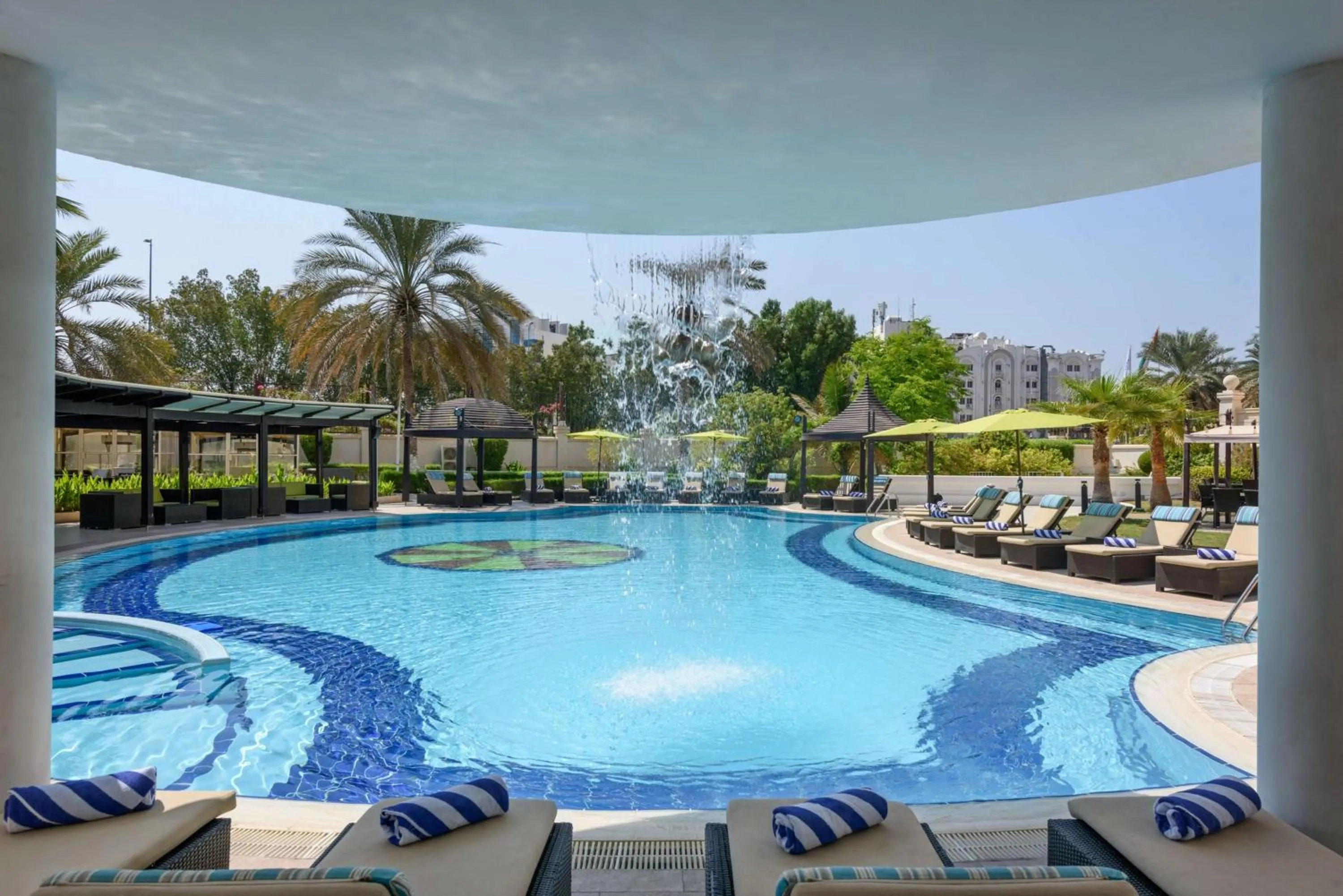 Pool view in Radisson Blu Hotel, Muscat