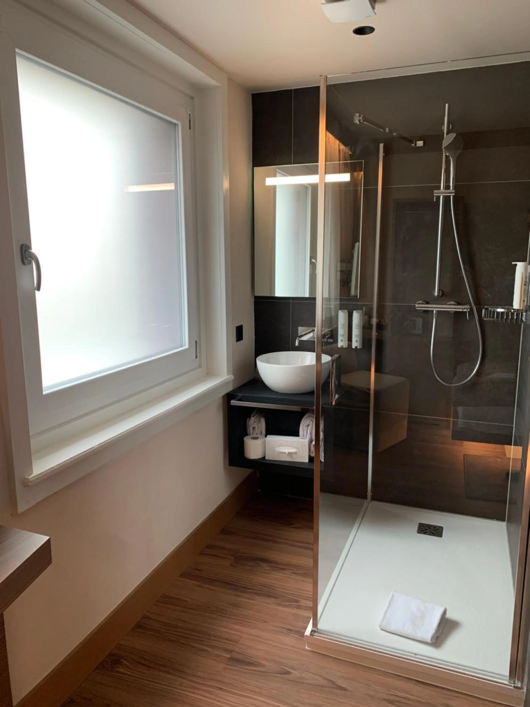 Bathroom in Hôtel Rallye & Entrées aux Bains de la Gruyère