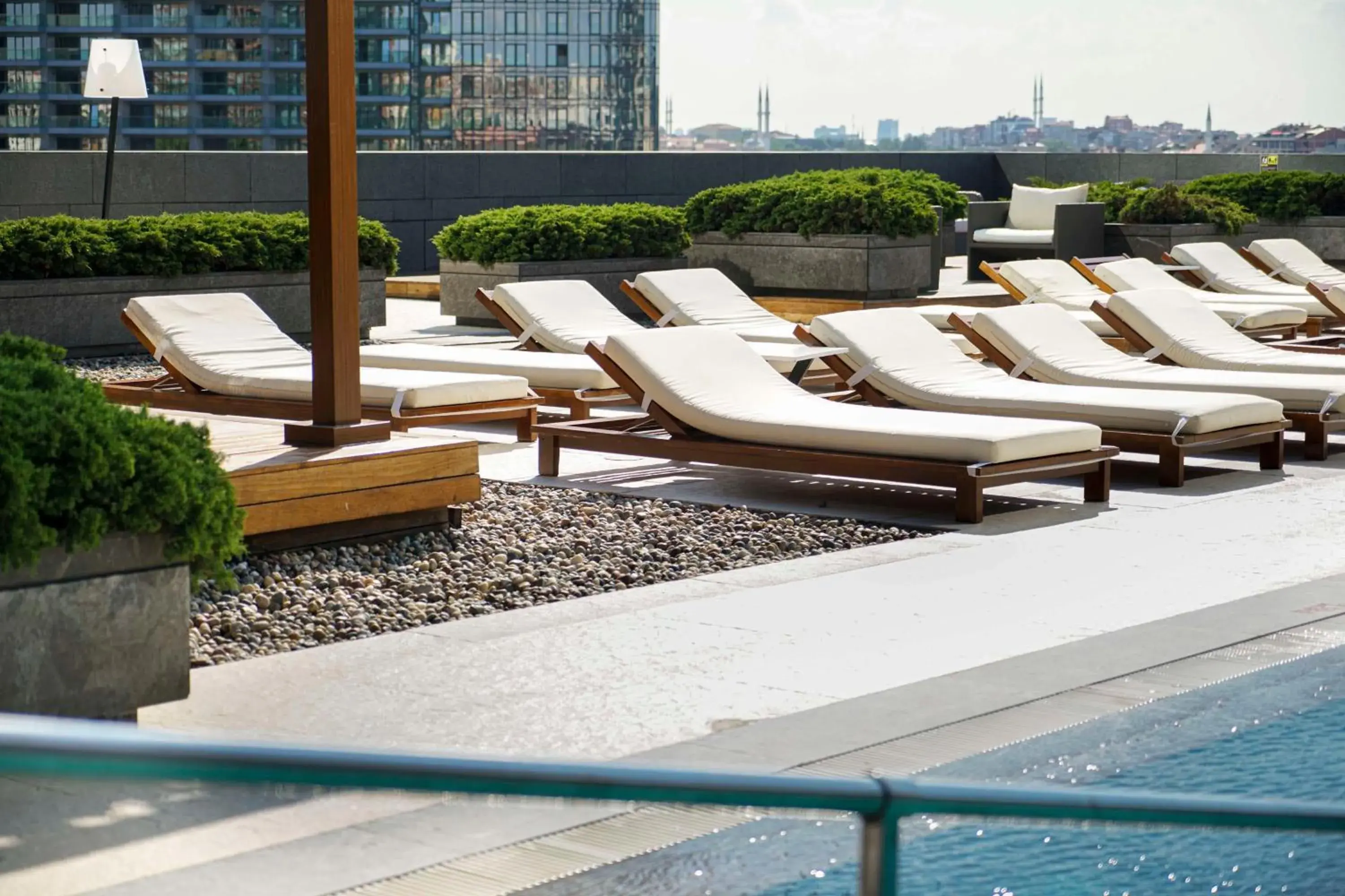 Pool view in Hilton Istanbul Bomonti Pool view in Hilton Istanbul Bomonti