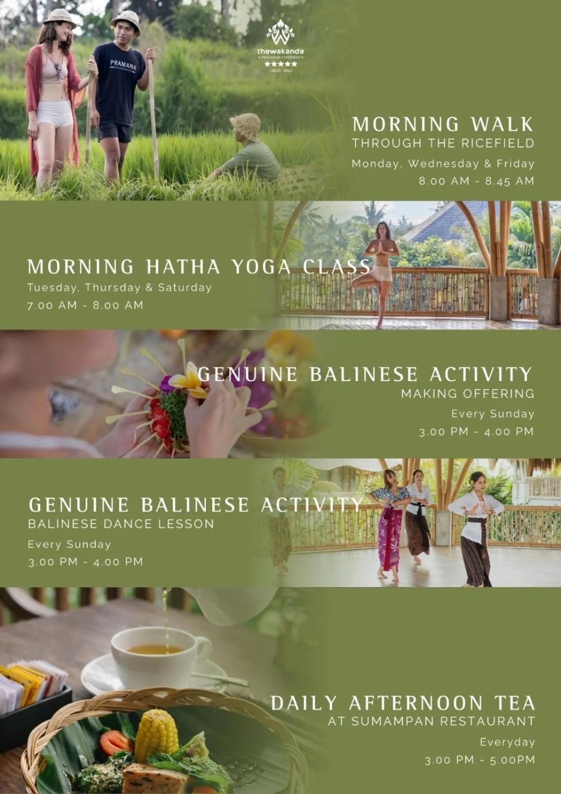 Activities in thewakanda Resort A Pramana Experience