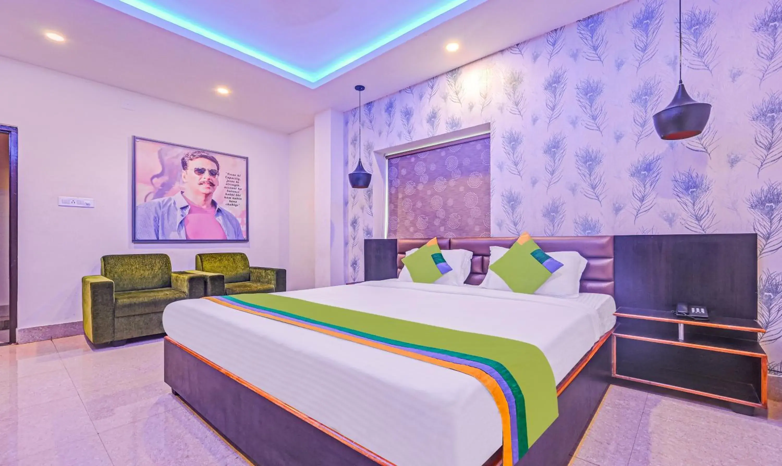Bedroom, Bed in Treebo The Bollywood Bedroom, Bed in Treebo The Bollywood