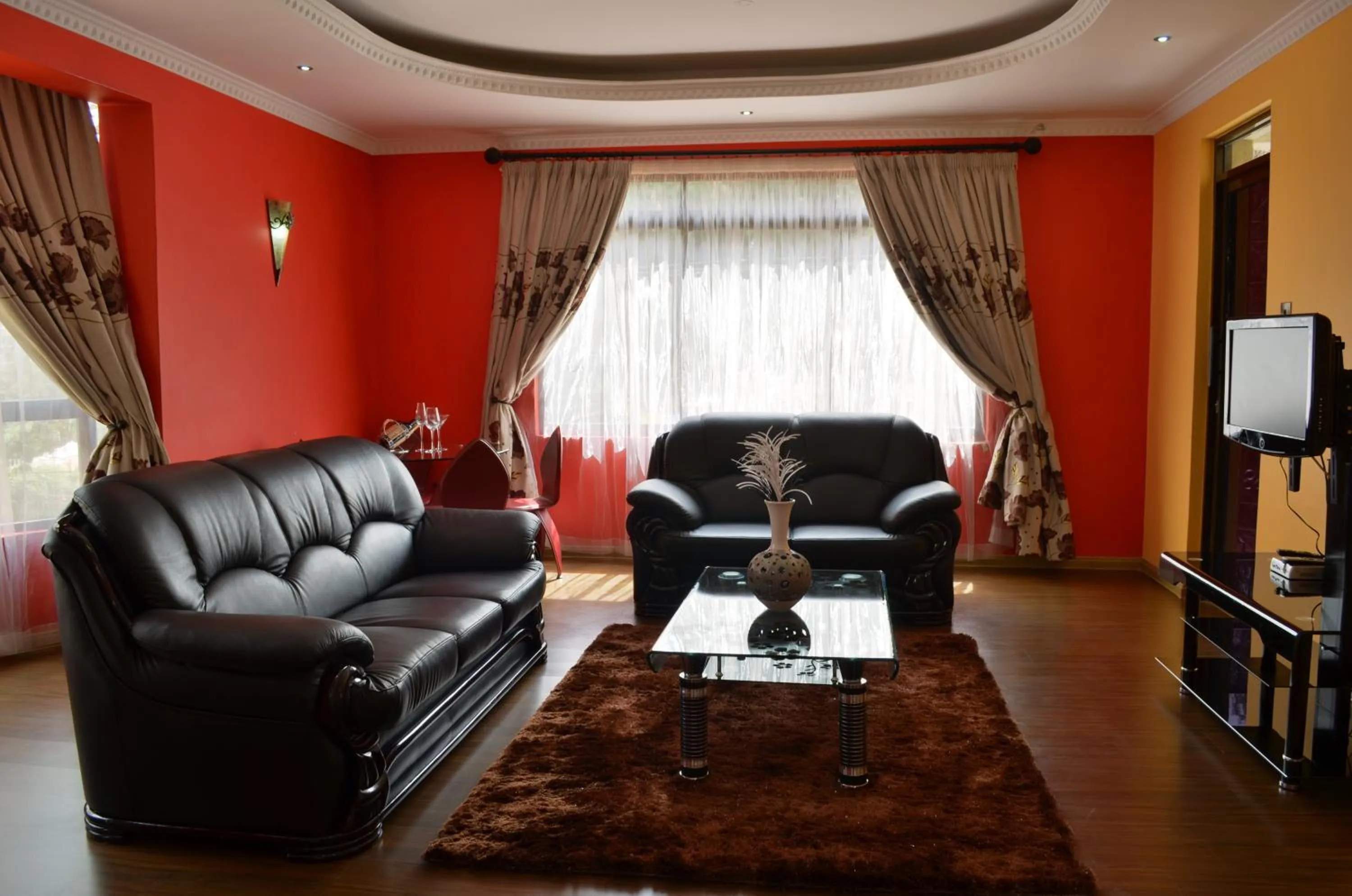 Seating area in Fahari Palace Serviced Apartments