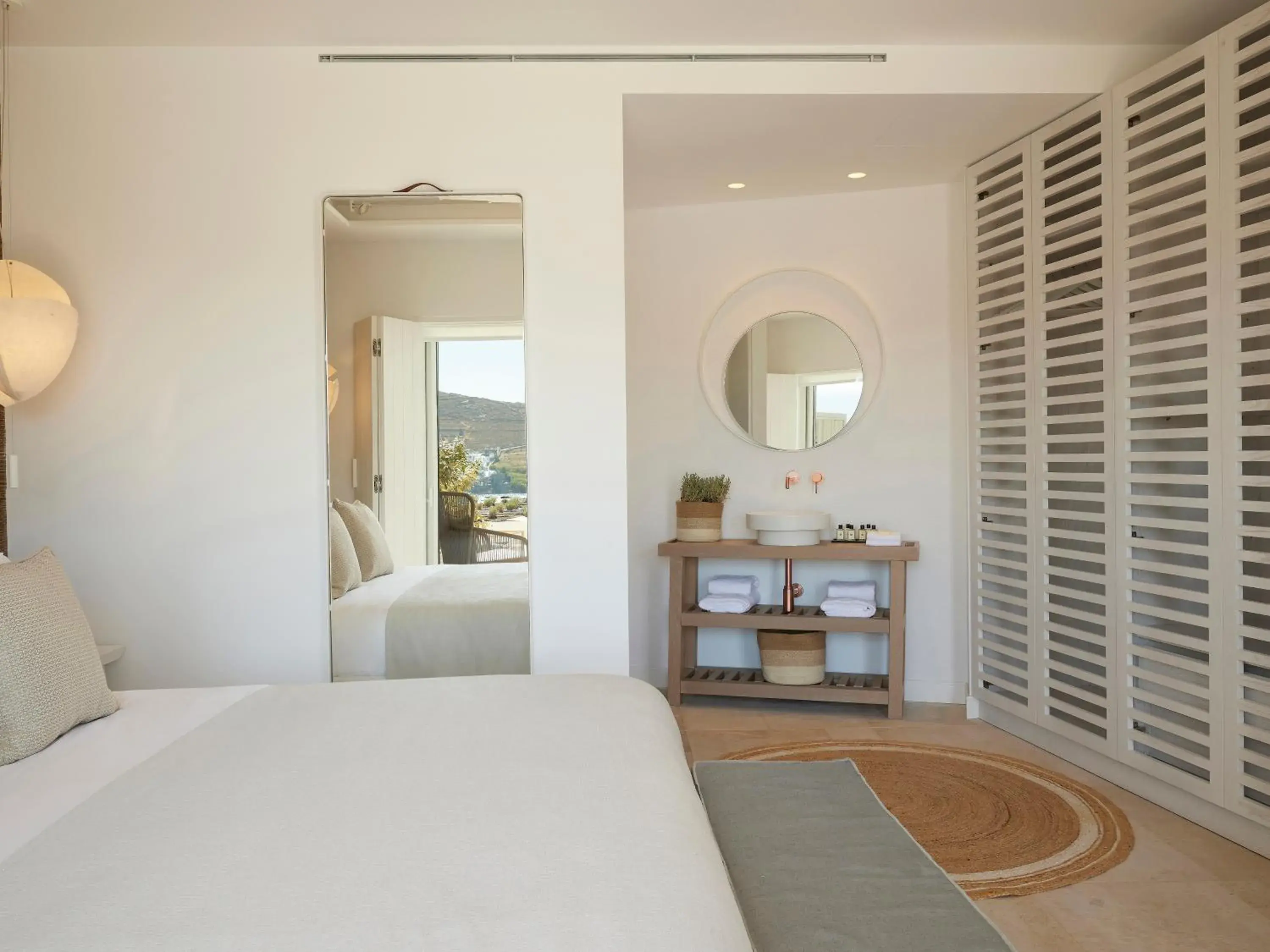 Bedroom, Bed in Once in Mykonos - Designed for Adults Bedroom, Bed in Once in Mykonos - Designed for Adults