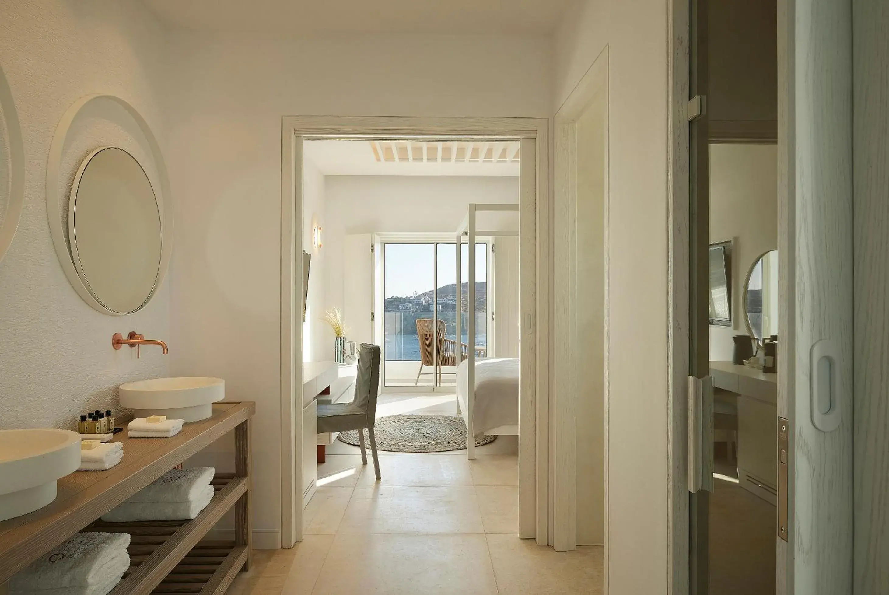 Bathroom, Bed in Once in Mykonos - Designed for Adults Bathroom, Bed in Once in Mykonos - Designed for Adults