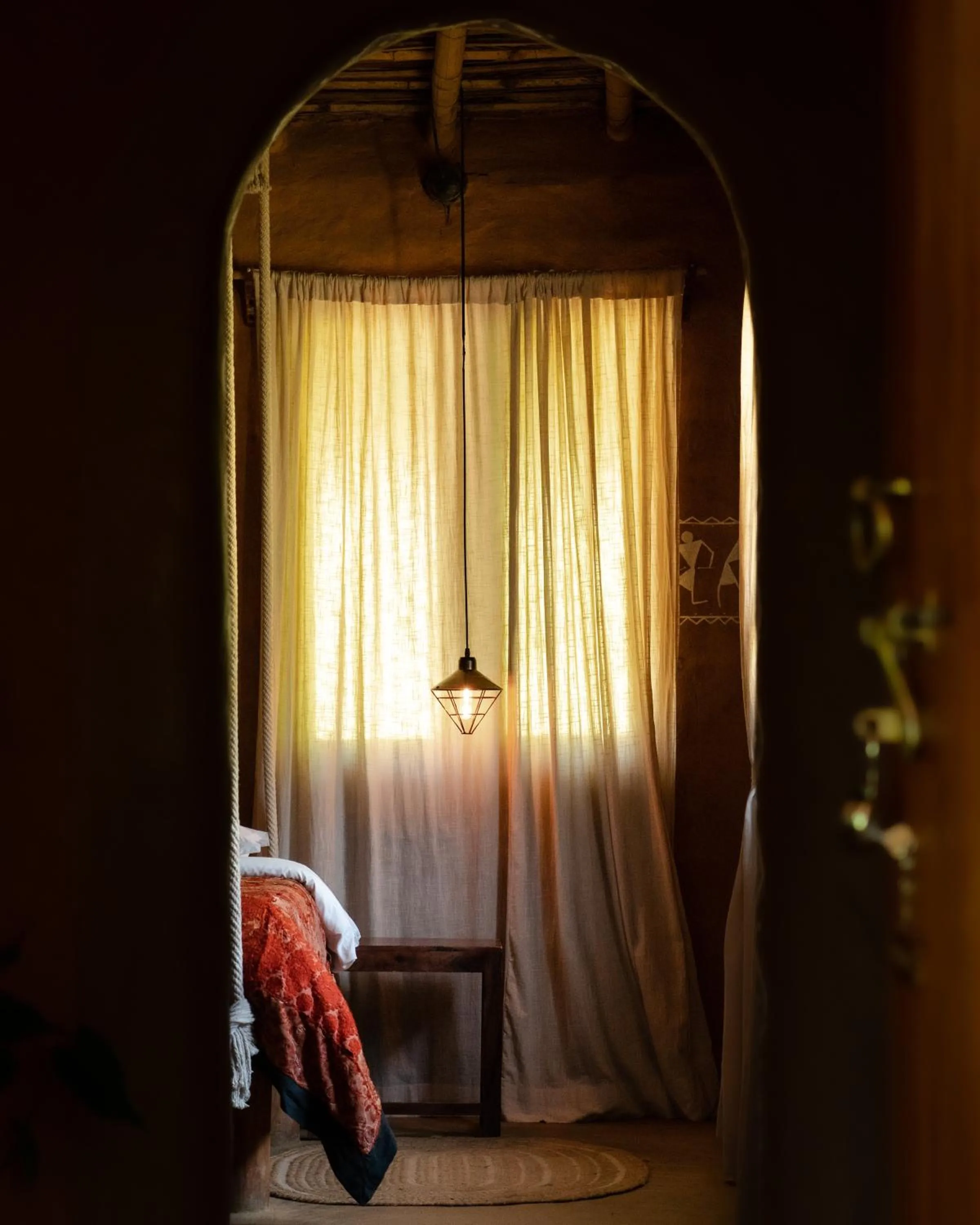 Decorative detail, Bed in The Mudhouse Marayoor