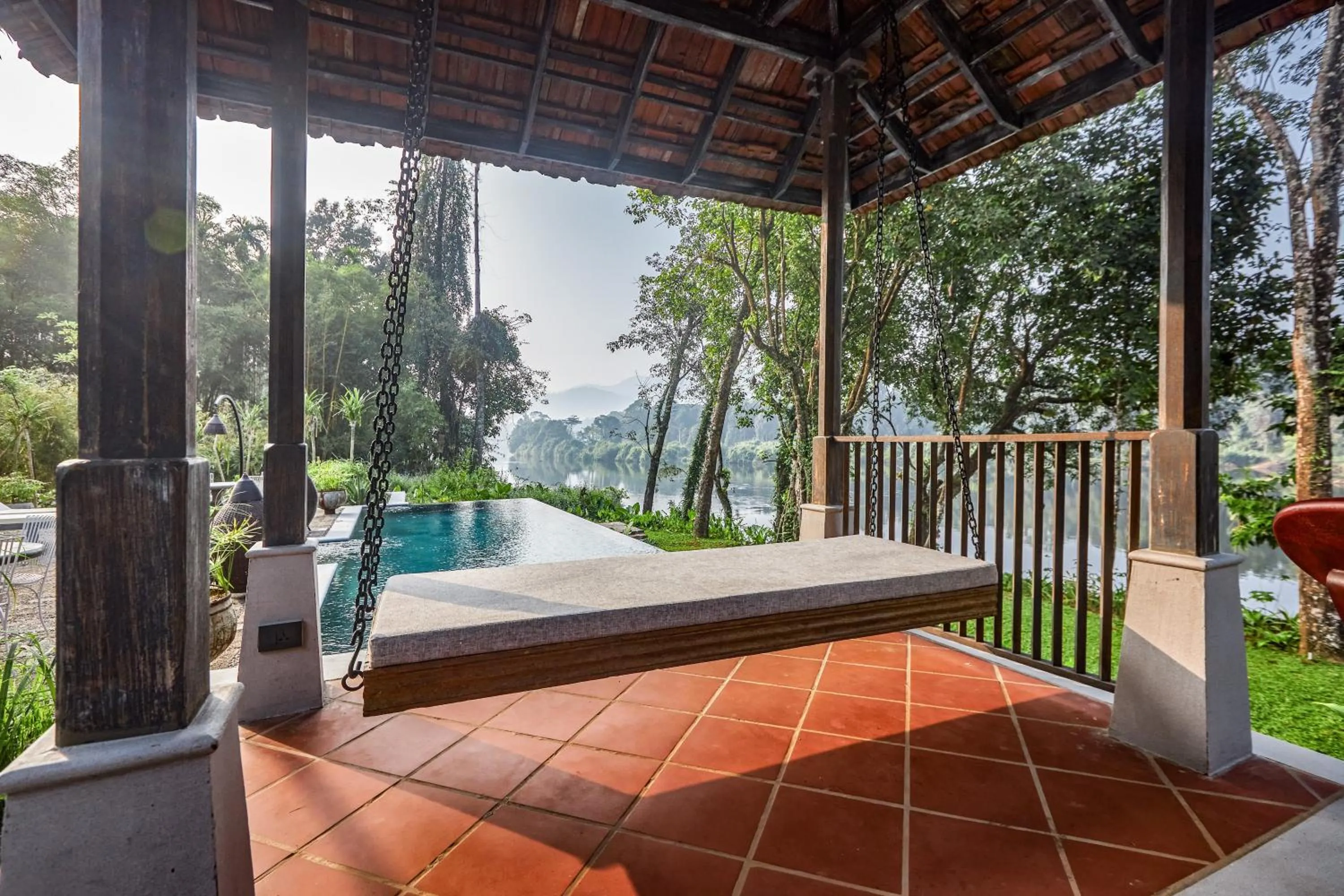 Pool view in Periyar River Lodge