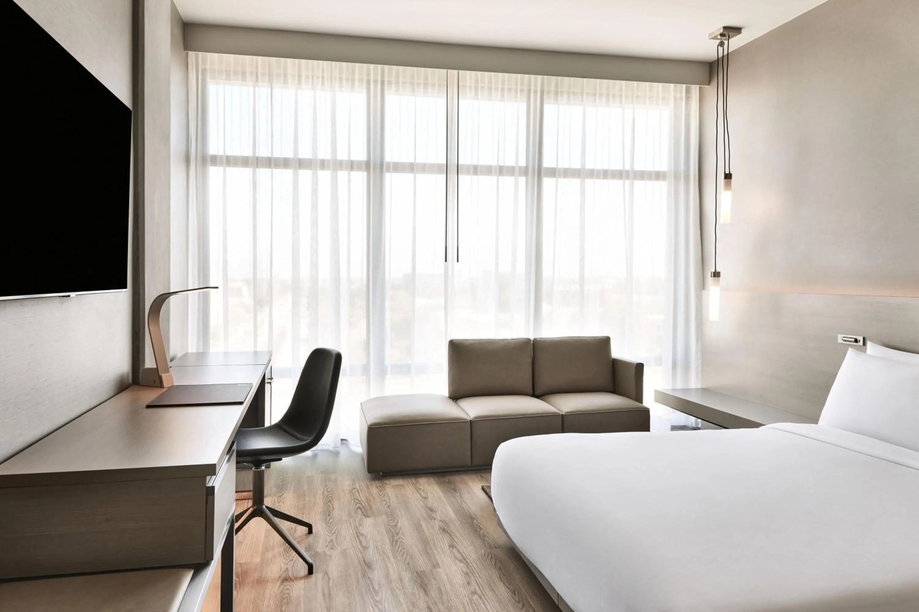 Photo of the whole room, Bed in AC Hotel by Marriott Sunnyvale Moffett Park