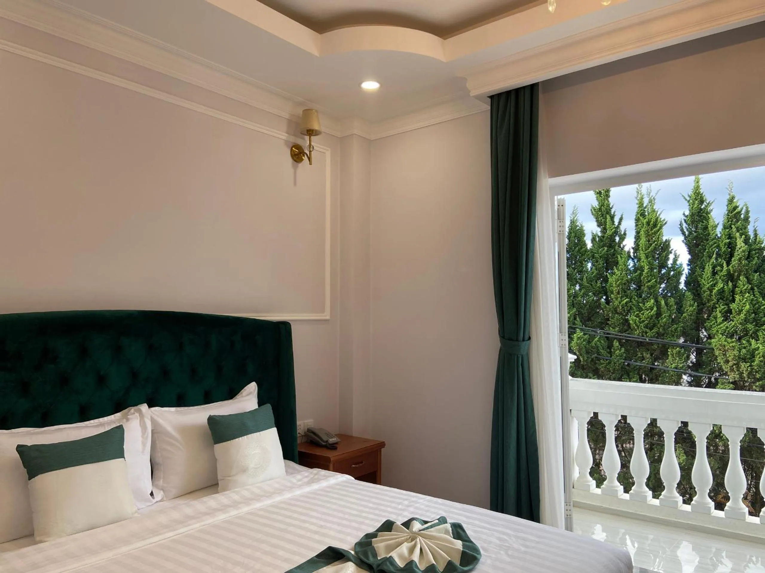 View (from property/room), Bed in Peach Valley Hotel Dalat