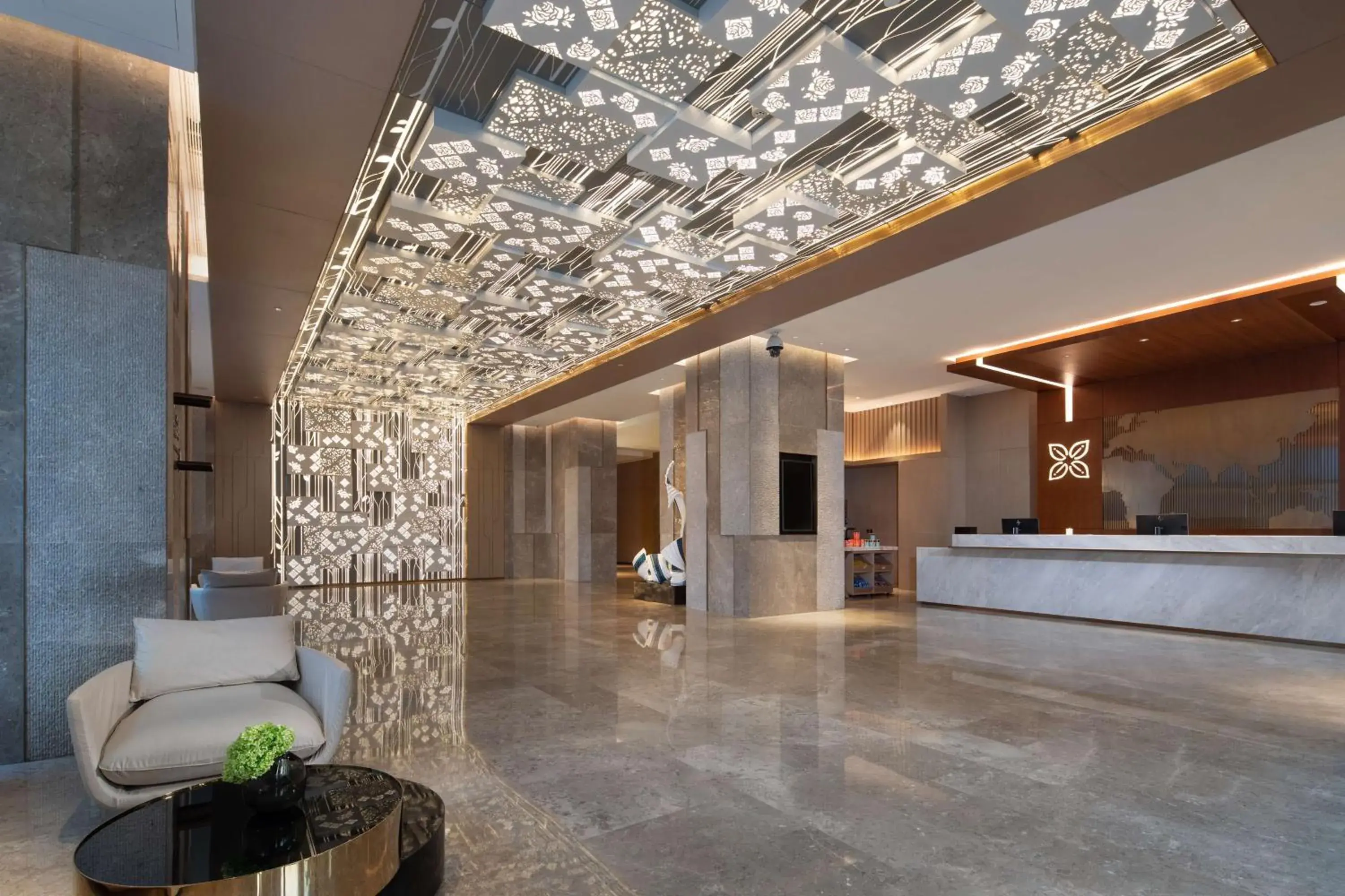 Lobby or reception in Hilton Garden Inn Zibo Zhangdian Lobby or reception in Hilton Garden Inn Zibo Zhangdian