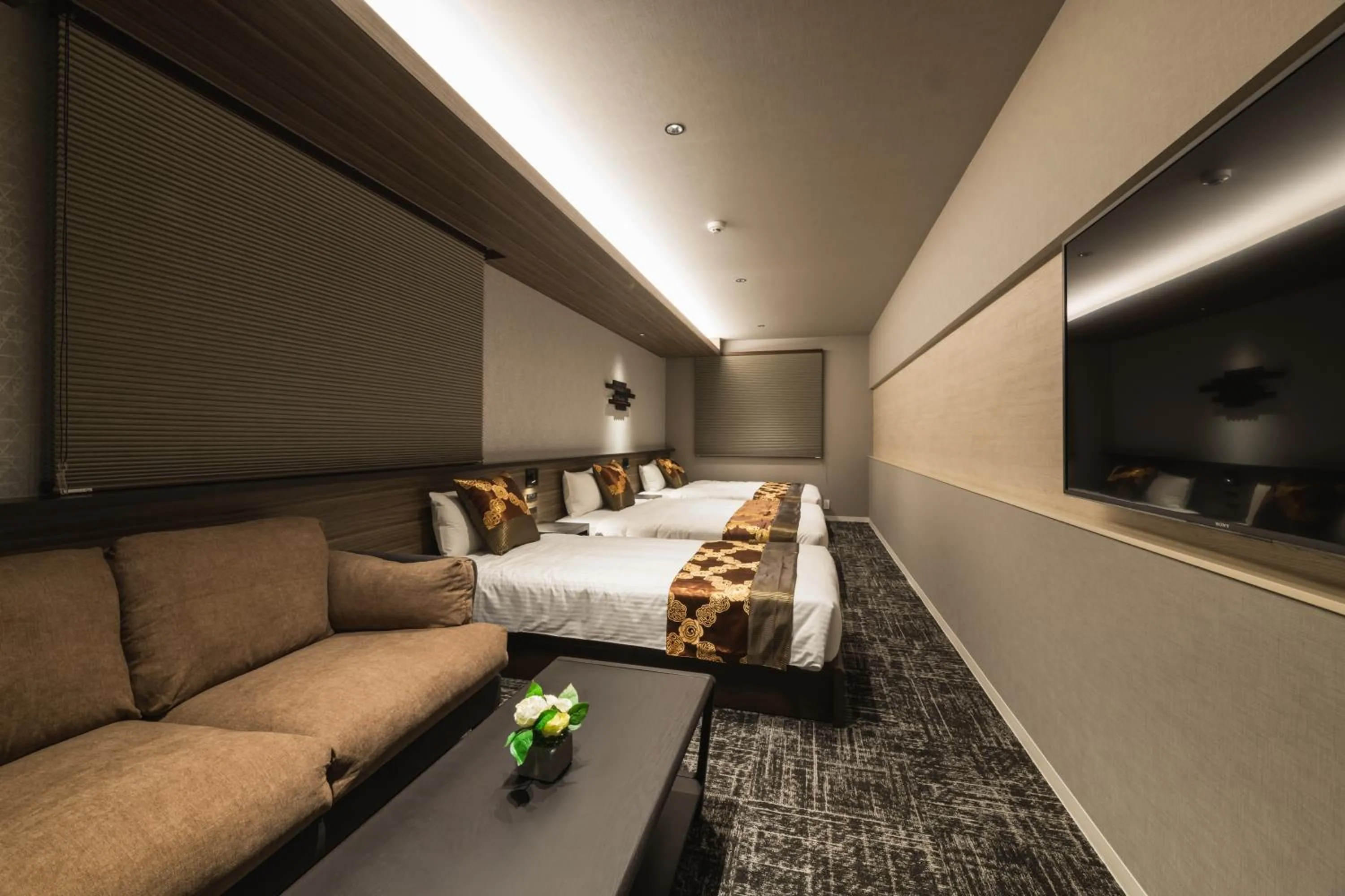 Photo of the whole room, Bed in GRAND BASE Kagoshima Tenmonkan