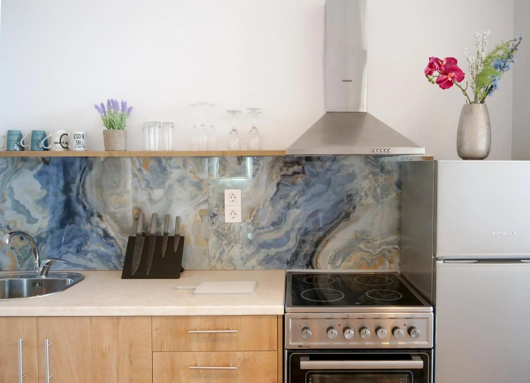 kitchen in Zeus Throne Suites