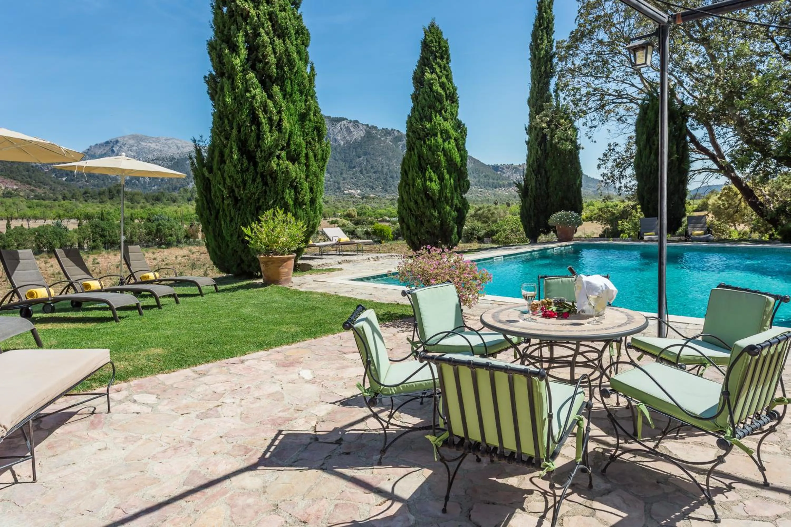 Pool view in Finca Son Ametler