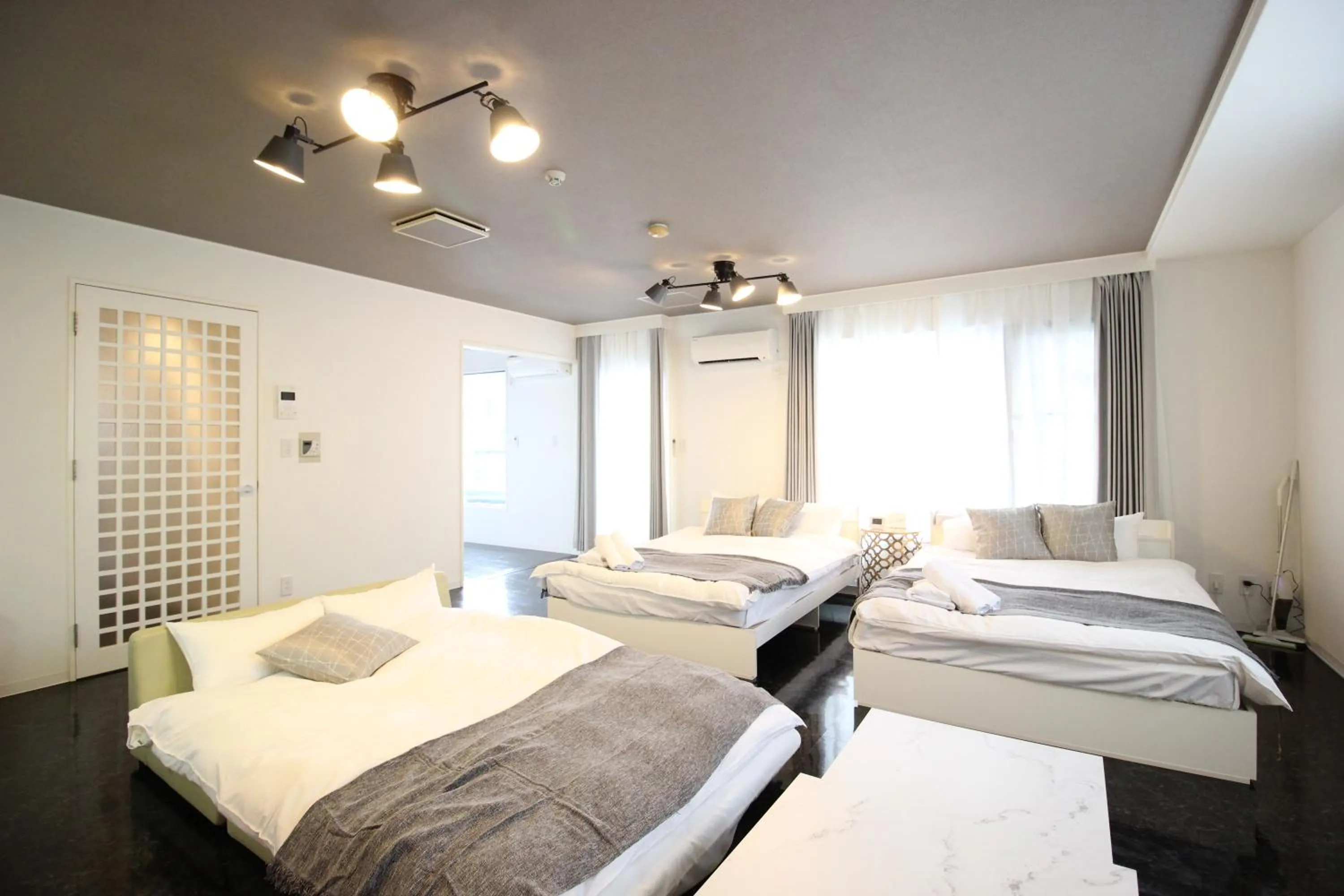 Bed in Atrium Deluxe Apartments Osaka - Self Check-In Only