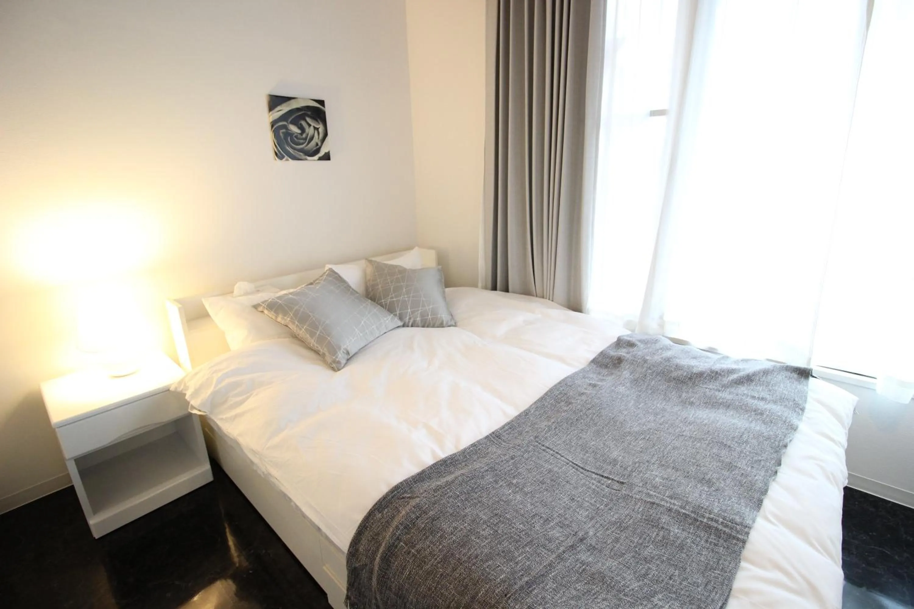 Bed in Atrium Deluxe Apartments Osaka - Self Check-In Only