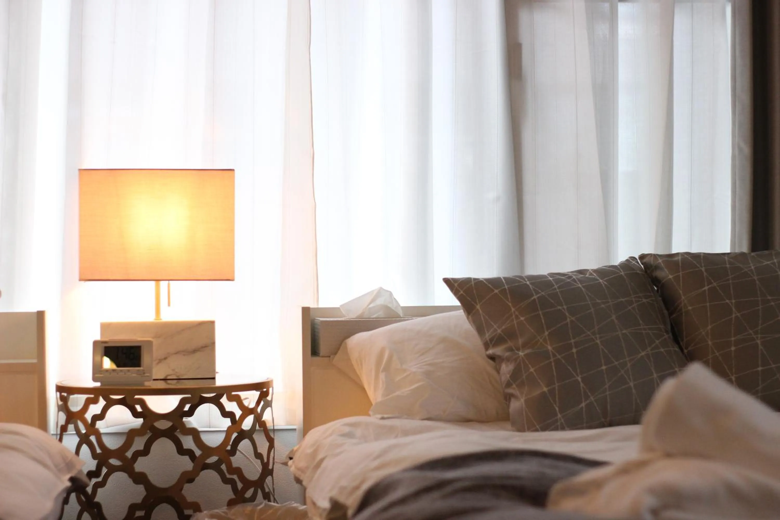 Bed in Atrium Deluxe Apartments Osaka - Self Check-In Only