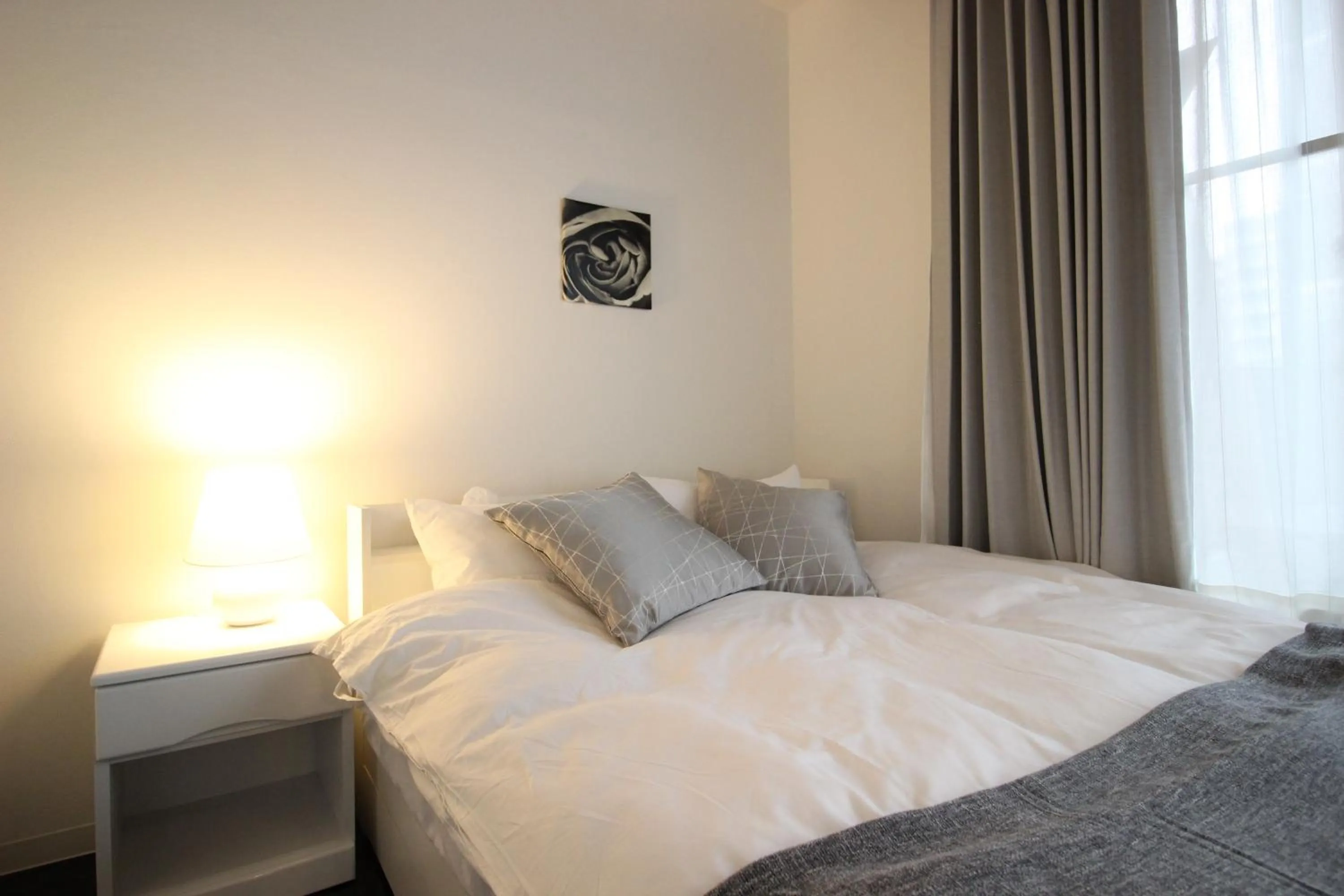 Bedroom, Bed in Atrium Deluxe Apartments Osaka - Self Check-In Only