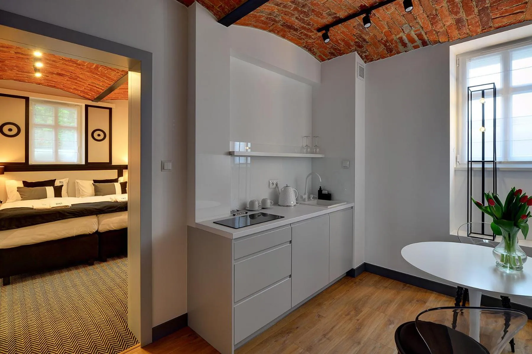 Kitchen or kitchenette, Bed in Restauracja RETRO