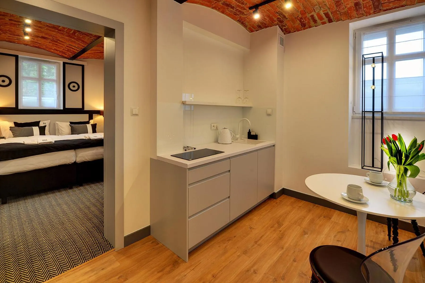 Kitchen or kitchenette, Bed in Restauracja RETRO