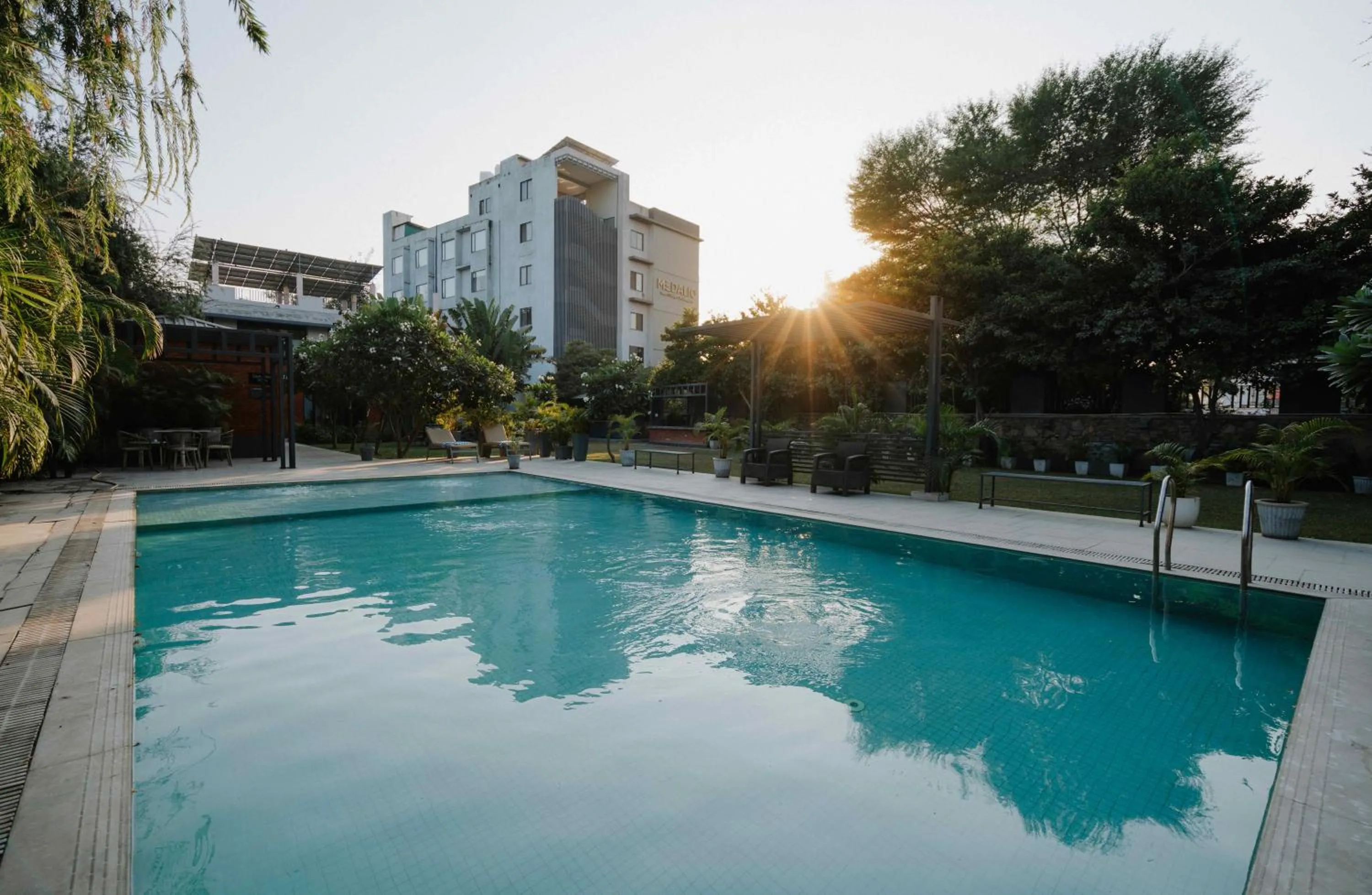Swimming pool in Treebo Tryst Sr House With Mountain View Udaipur