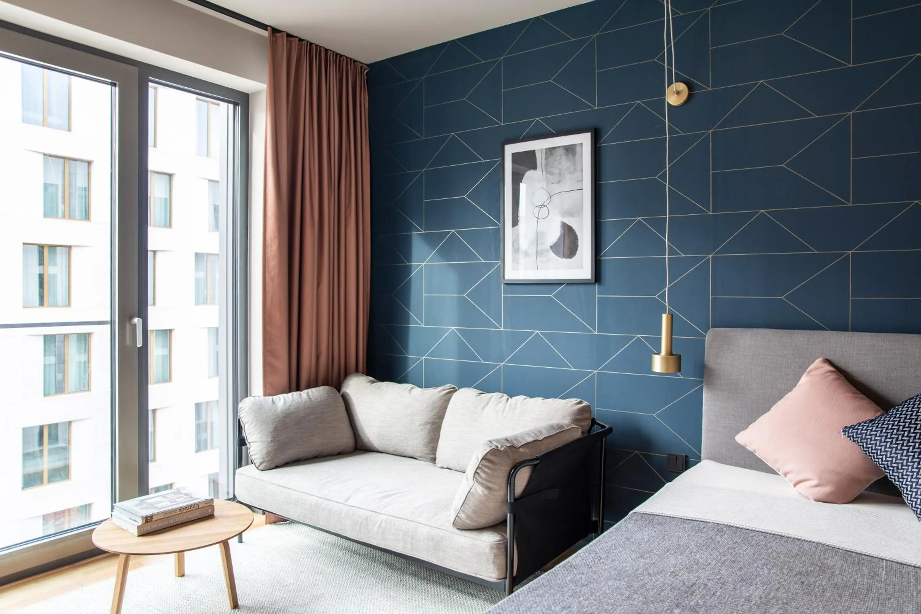 Living room, Bed in ipartment Darmstadt