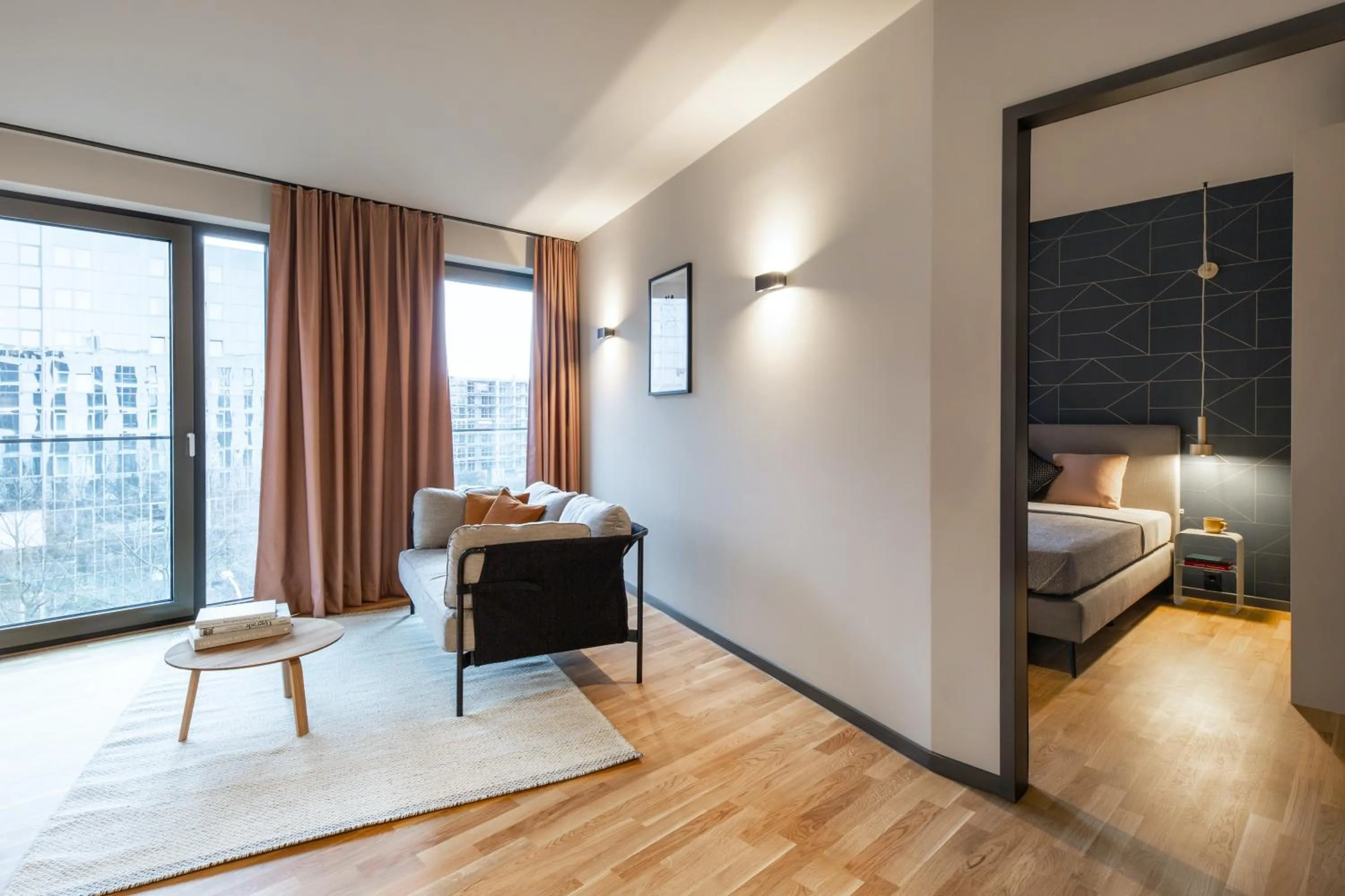 Photo of the whole room, Bed in ipartment Darmstadt