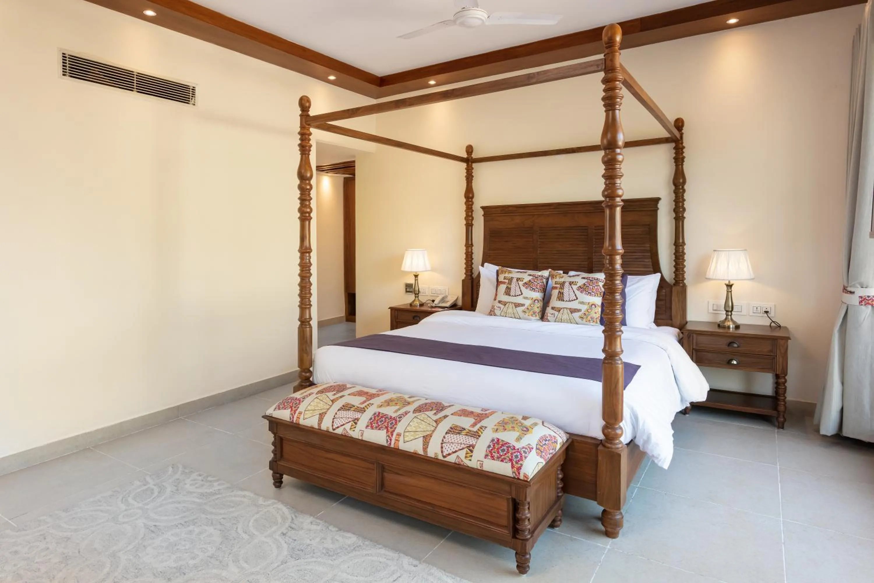 Bed in Suryavilas Luxury Resort & Spa