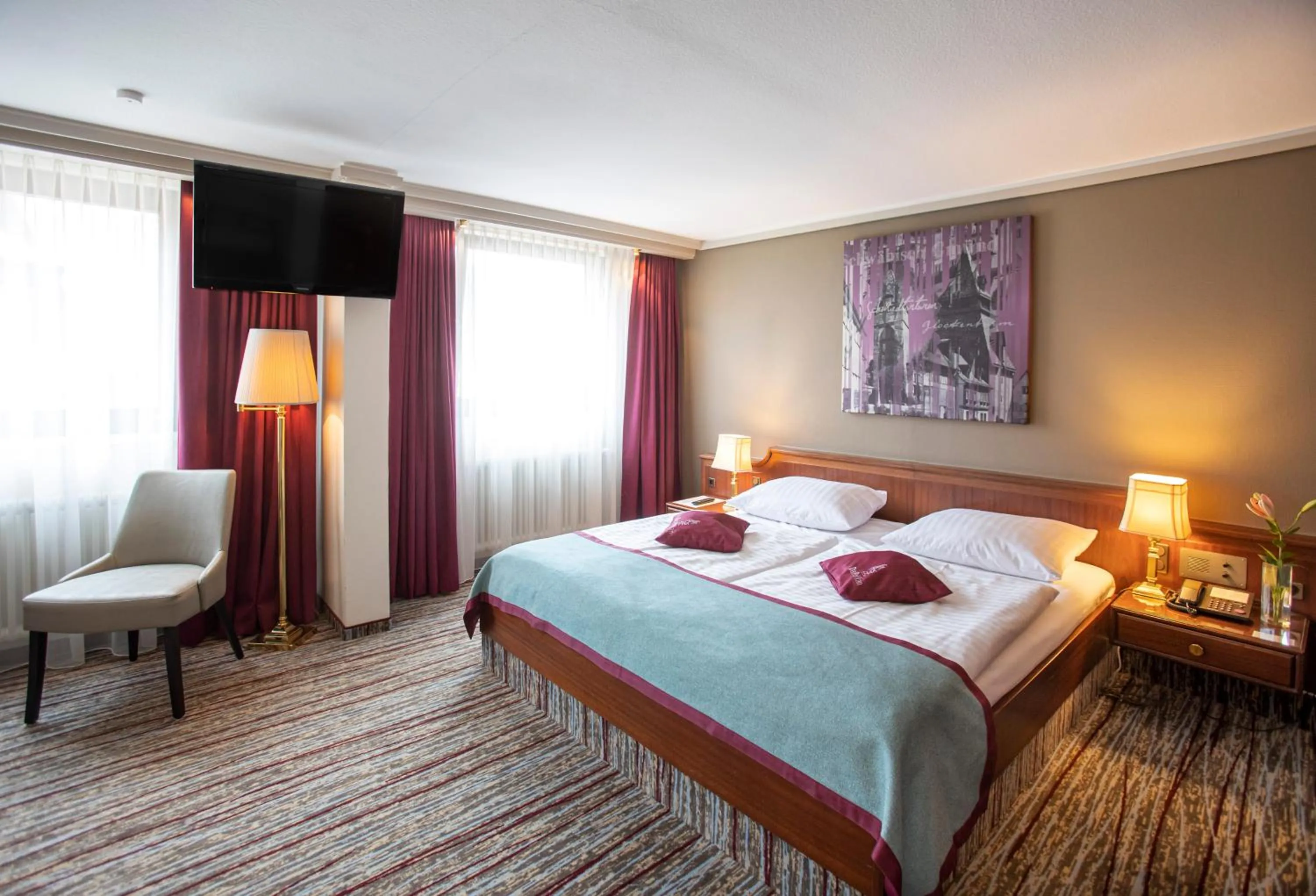 Bed in Hotel Pelikan