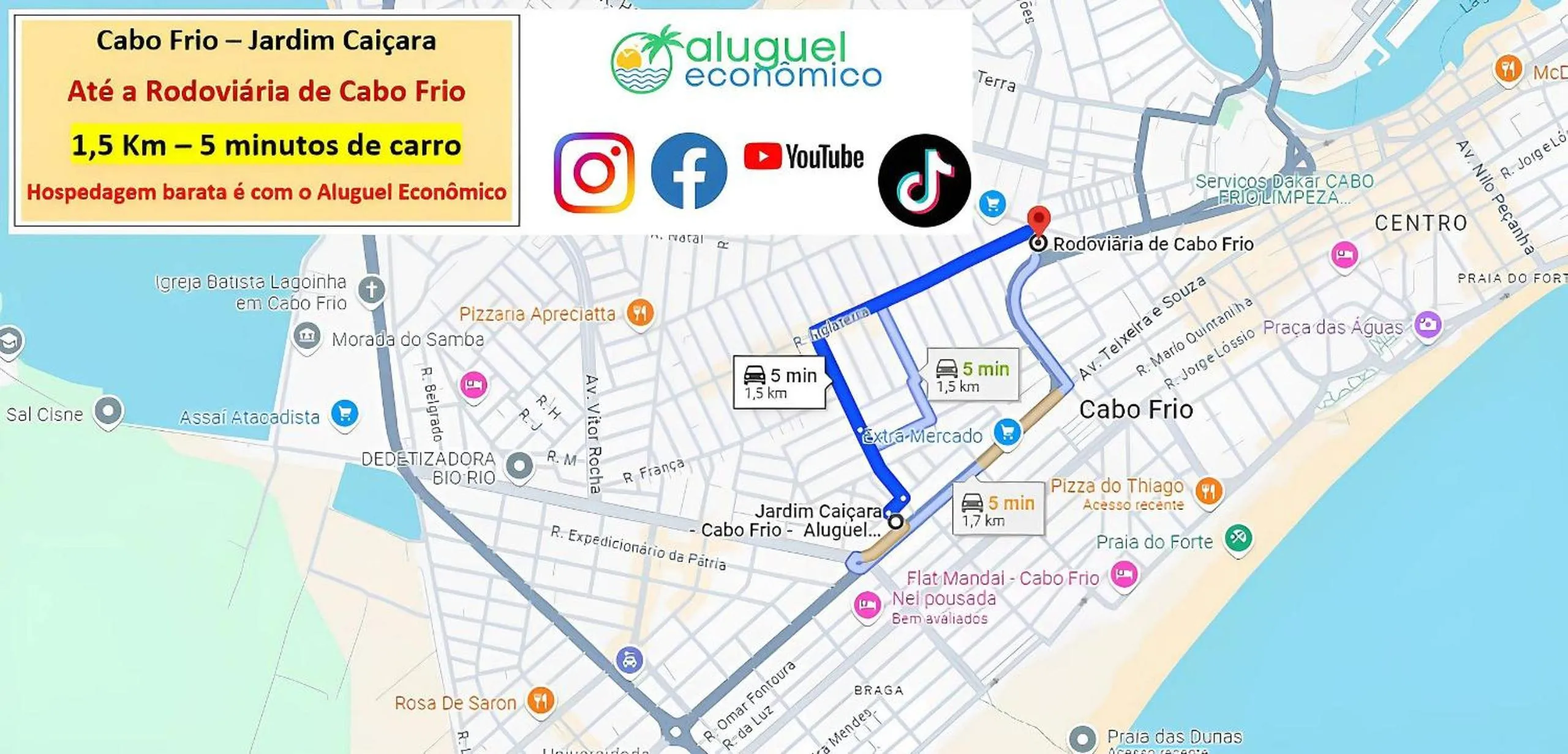 Location in Cabo Frio - Jardim Caiçara - Aluguel Econômico