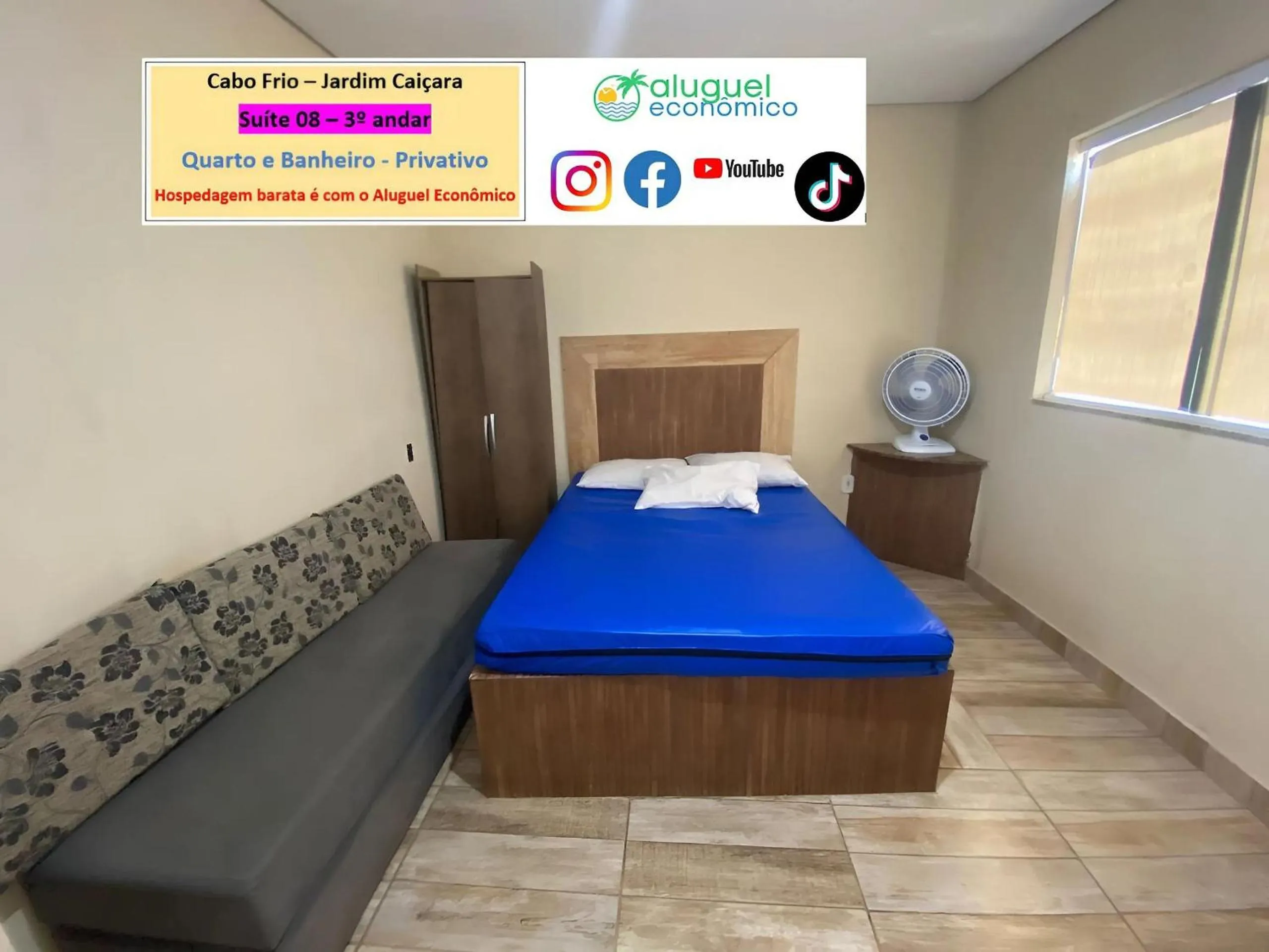 Bedroom, Bed in Cabo Frio - Jardim Caiçara - Aluguel Econômico