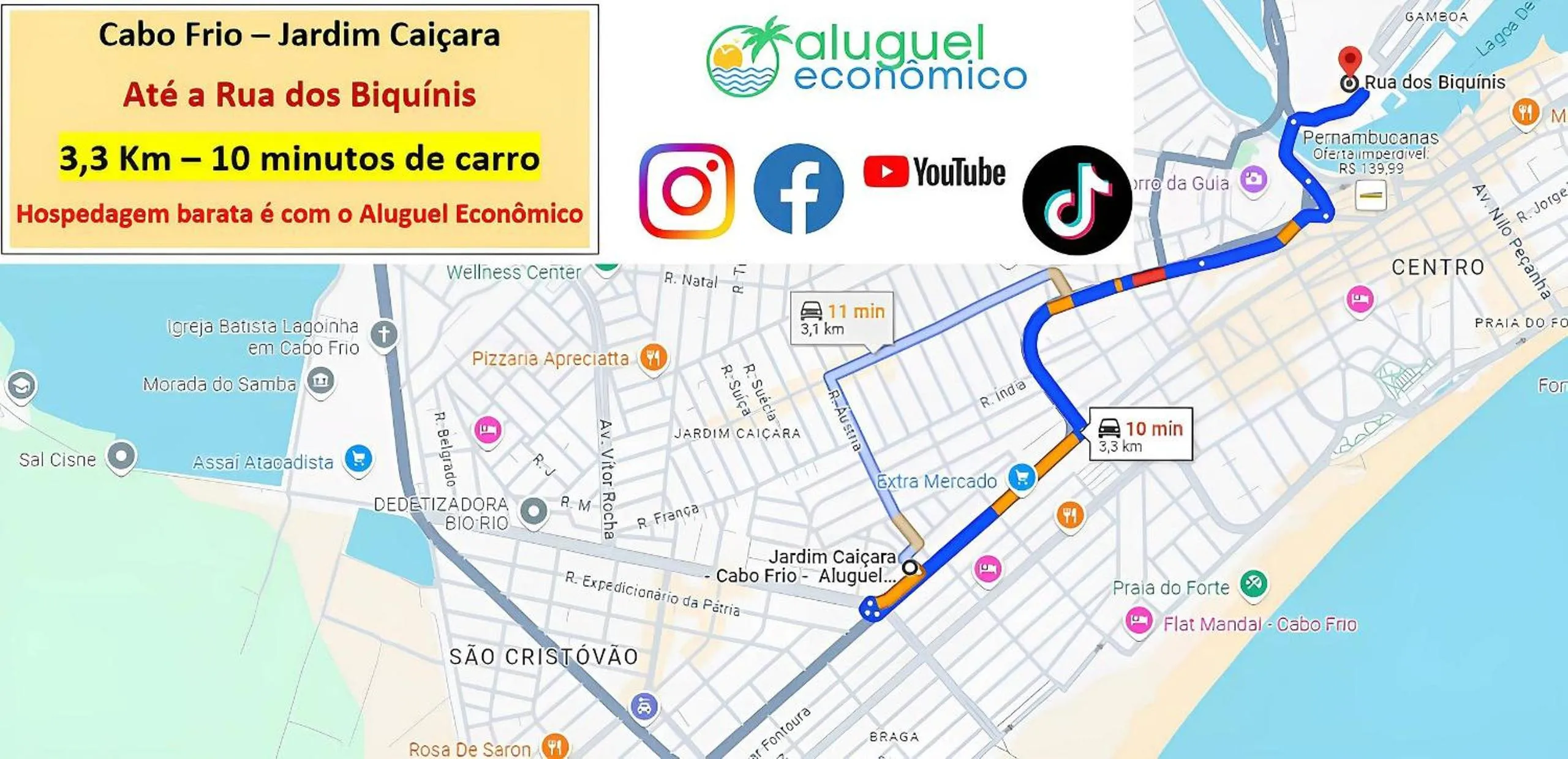 Location in Cabo Frio - Jardim Caiçara - Aluguel Econômico