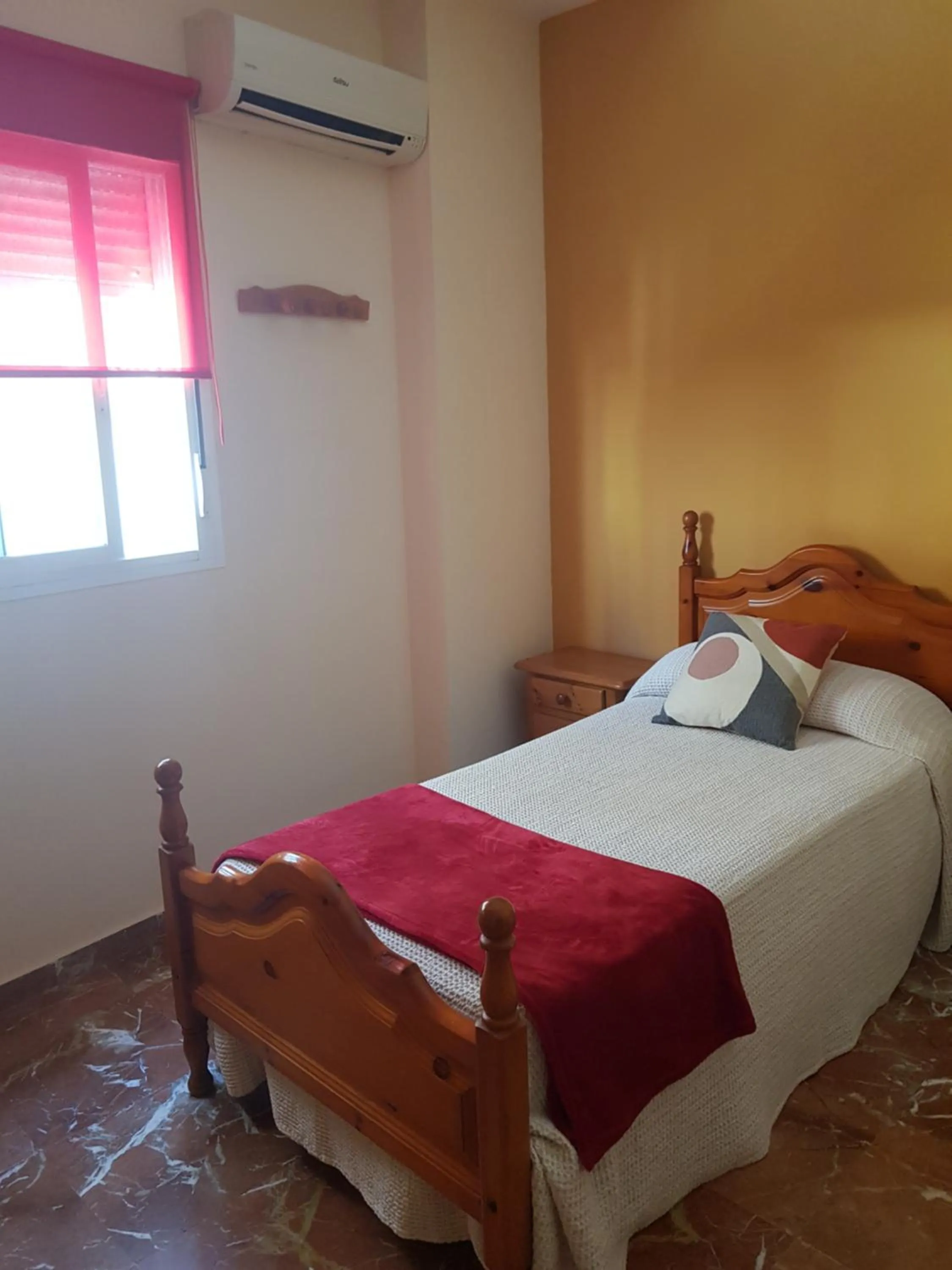 Bathroom, Bed in Pension La Vega