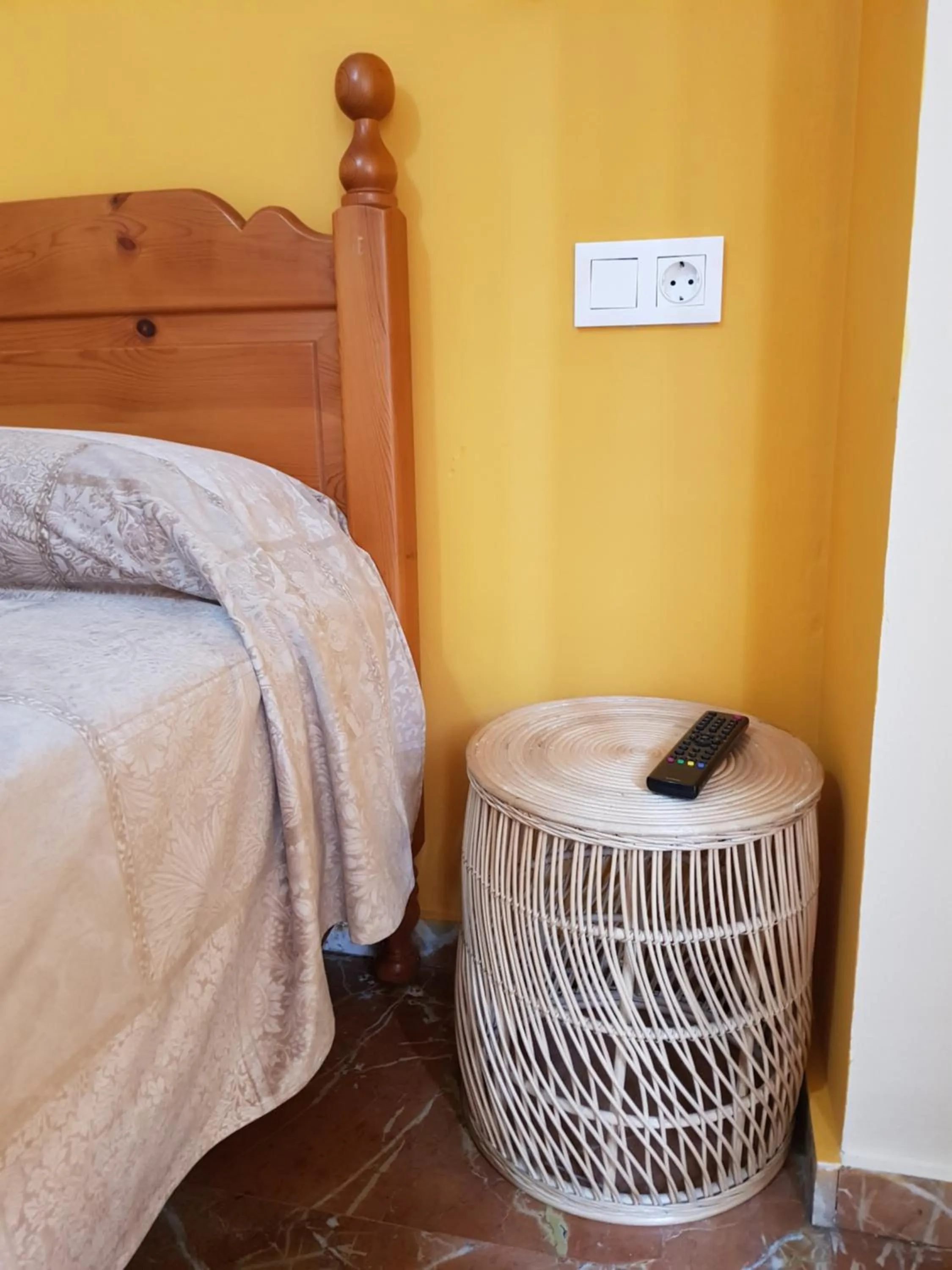 Bathroom, Bed in Pension La Vega