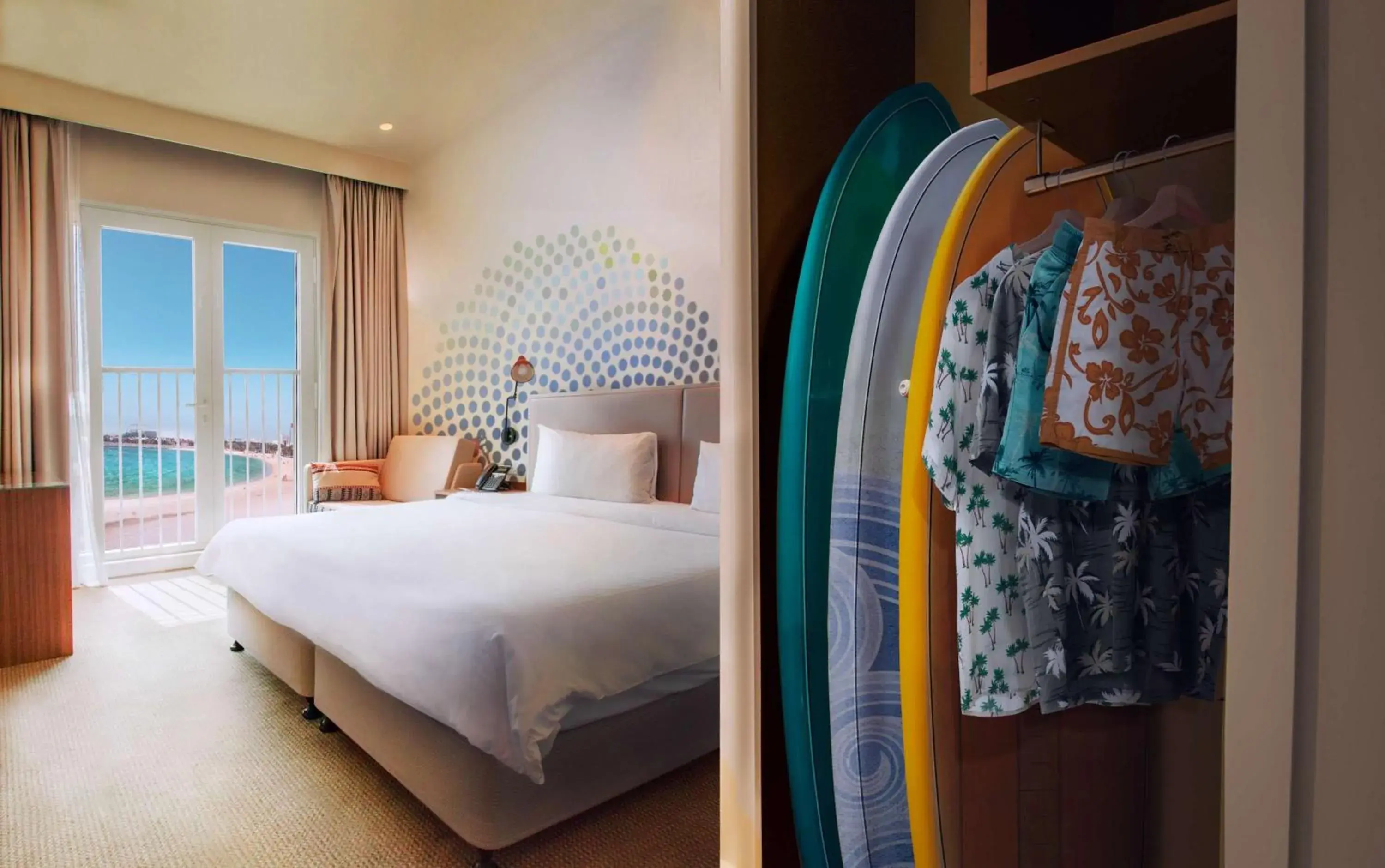 Bedroom, Bed in Rove La Mer Beach, Jumeirah Bedroom, Bed in Rove La Mer Beach, Jumeirah