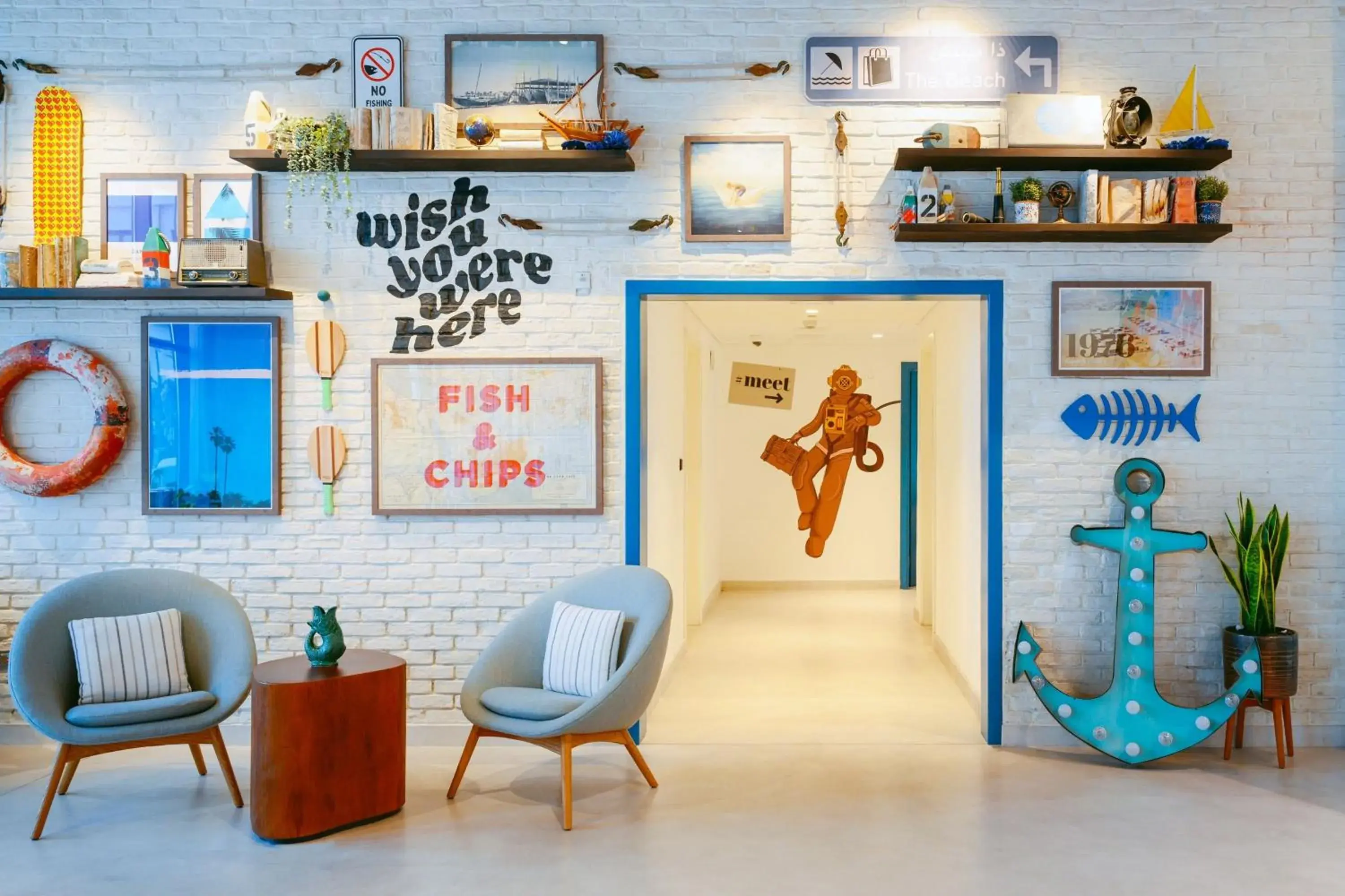 Lobby or reception in Rove La Mer Beach, Jumeirah Lobby or reception in Rove La Mer Beach, Jumeirah