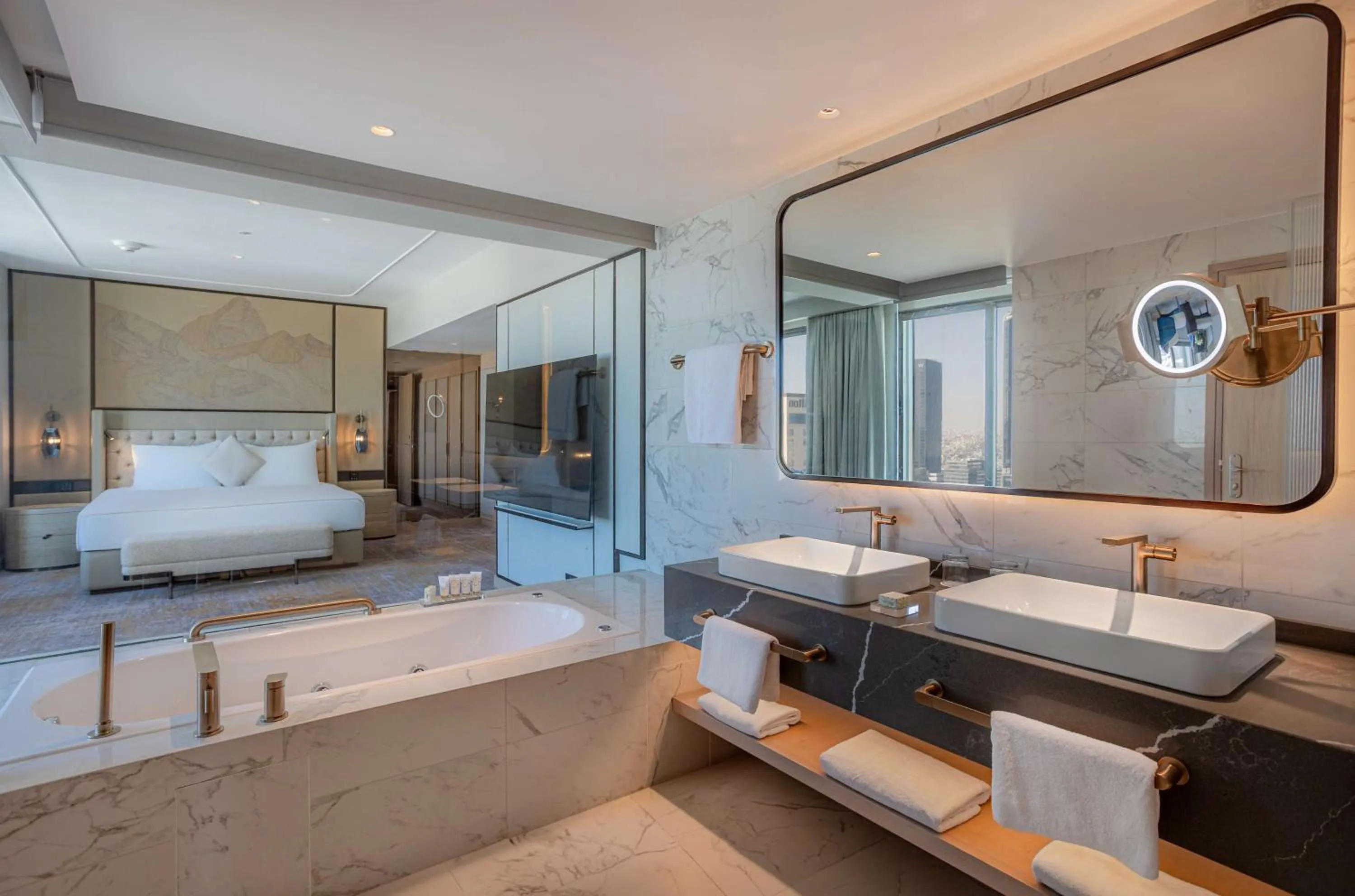 Bathroom, Bed in Kempinski Hotel Amman