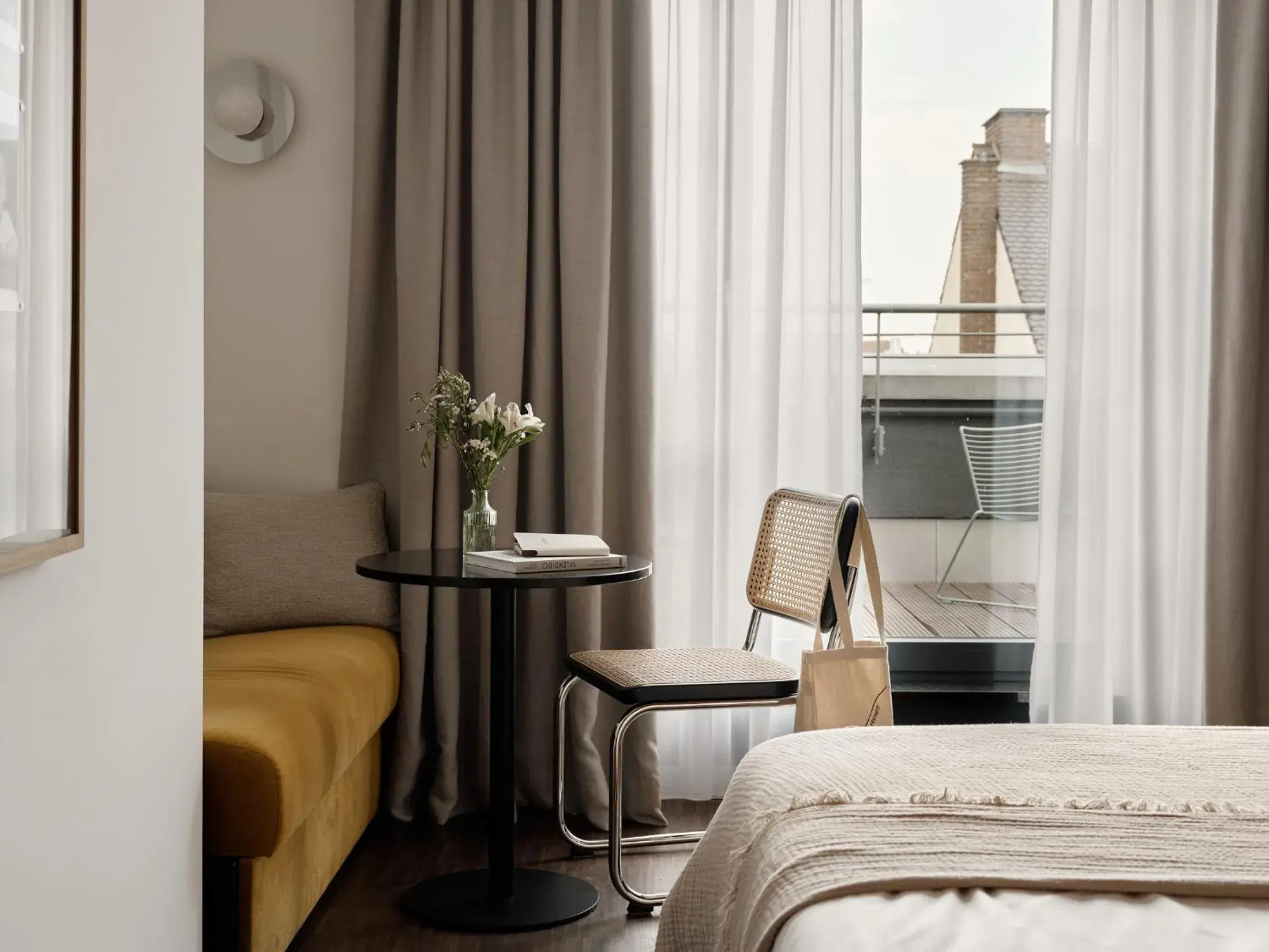 Balcony/Terrace, Bed in Bob W Münchner Freiheit Balcony/Terrace, Bed in Bob W Münchner Freiheit