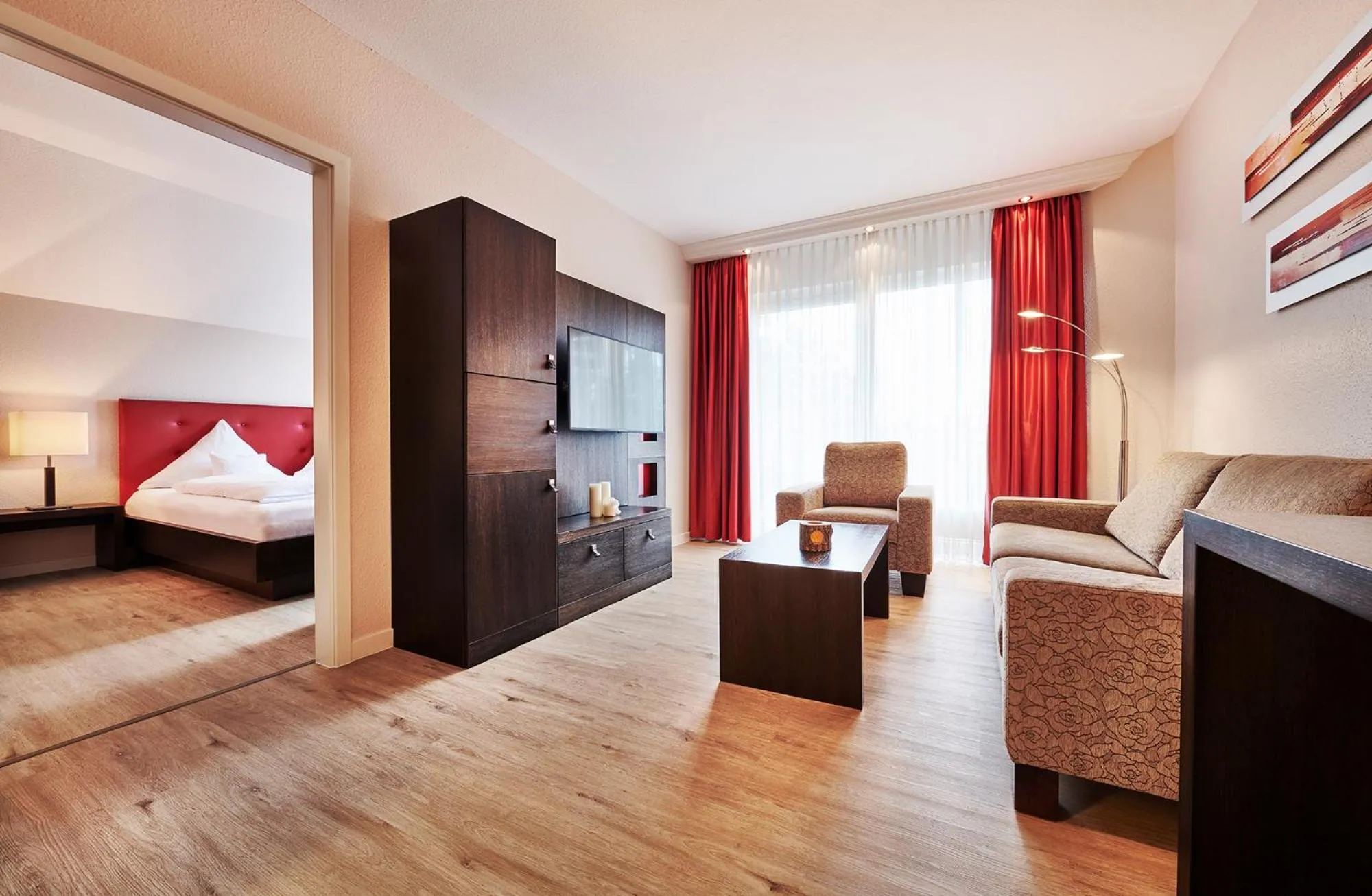 Living room, Bed in Hotel Kronelamm im Schwarzwald