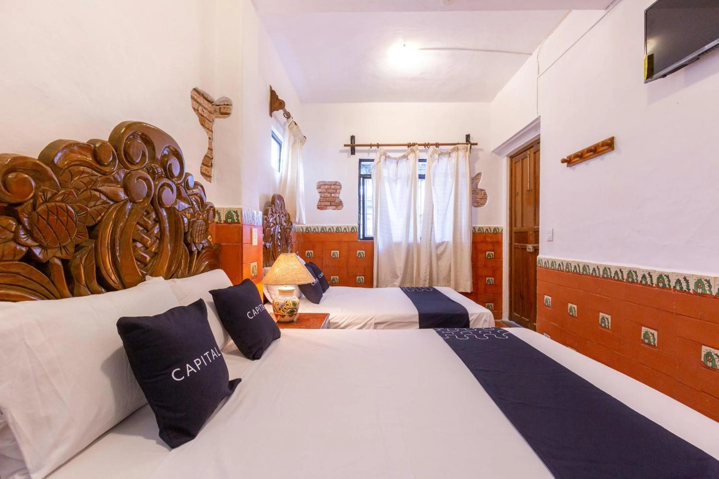 Bedroom, Bed in Capital O Posada La Casa De La Tia, Oaxaca